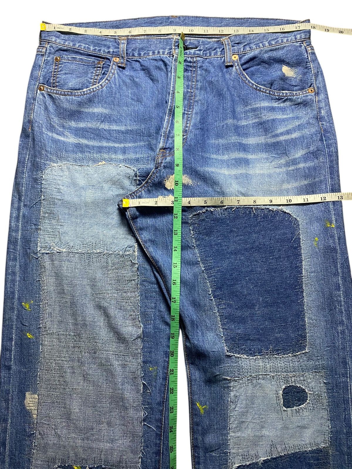 Japanese Brand Vintange Tendor Shashiko Boro Patched Distressed Loose Jeans Size US 36 / EU 52 - 14 Thumbnail