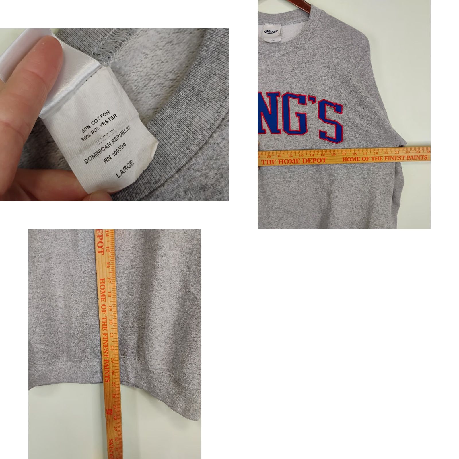 Vintage VINTAGE Neff Kings Sweatshirt Pullover Crew Neck Long Sleeve Large Gray Cotton Blend Embroidered Logo Men Hoodie Size US L / EU 52-54 / 3 - 8 Thumbnail