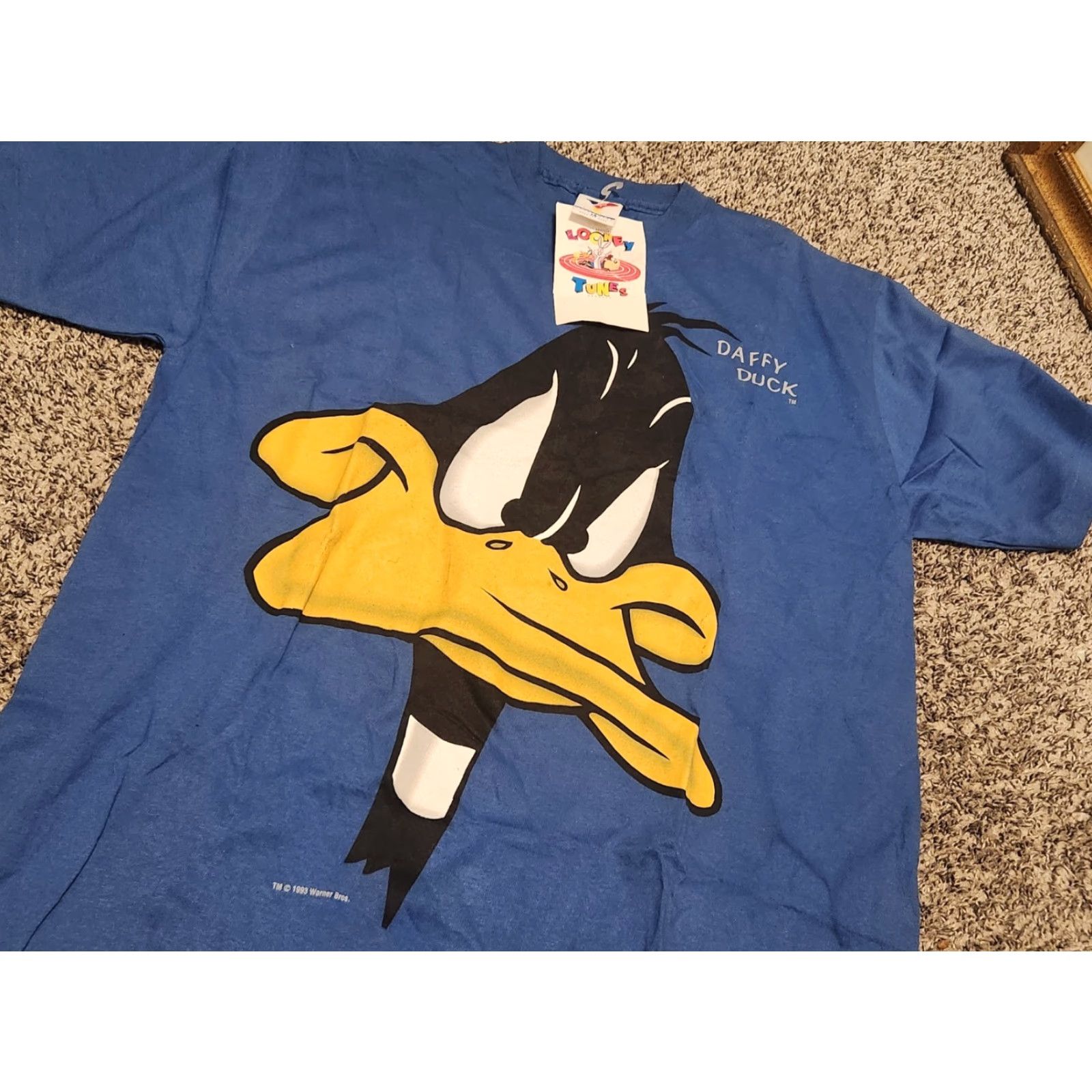 Vintage VINTAGE Warner Bros. Daffy Duck Shirt L Men Blue 80s Crew Neck Short Sleeve Cotton Knit T-Shirt New W/Tag Single Stitch Size US L / EU 52-54 / 3 - 2 Thumbnail