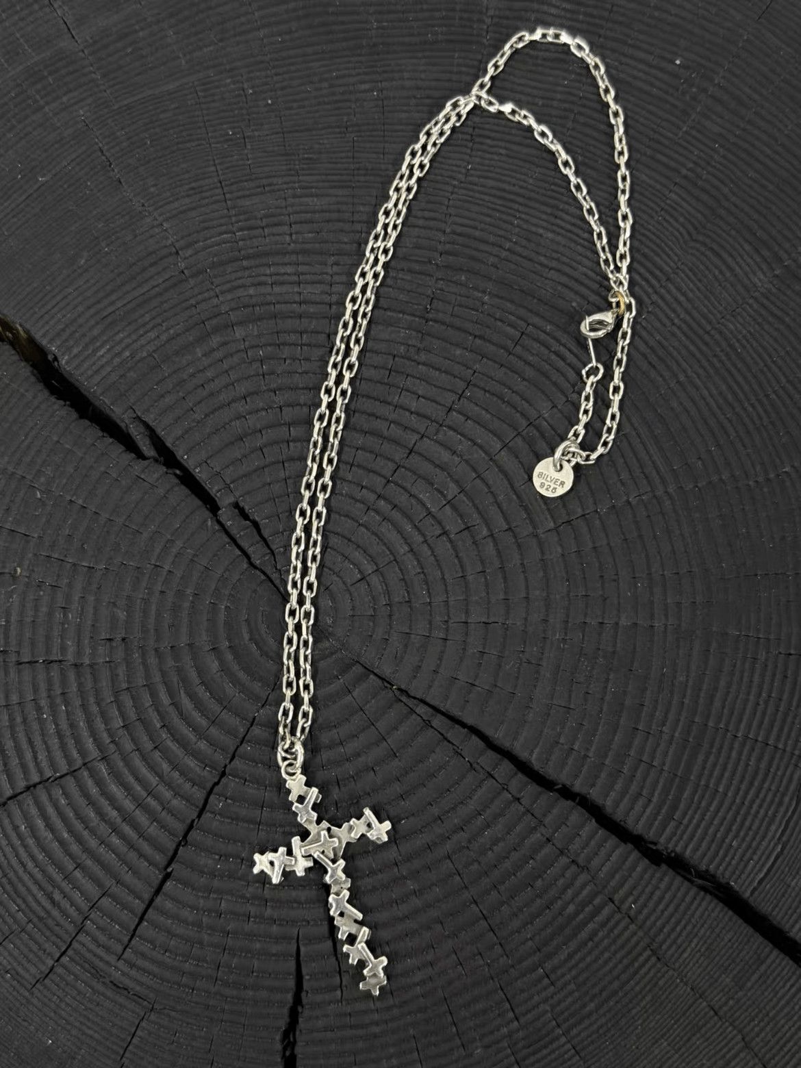 Undercover AW02 Silver Triple Cross Necklace | Grailed