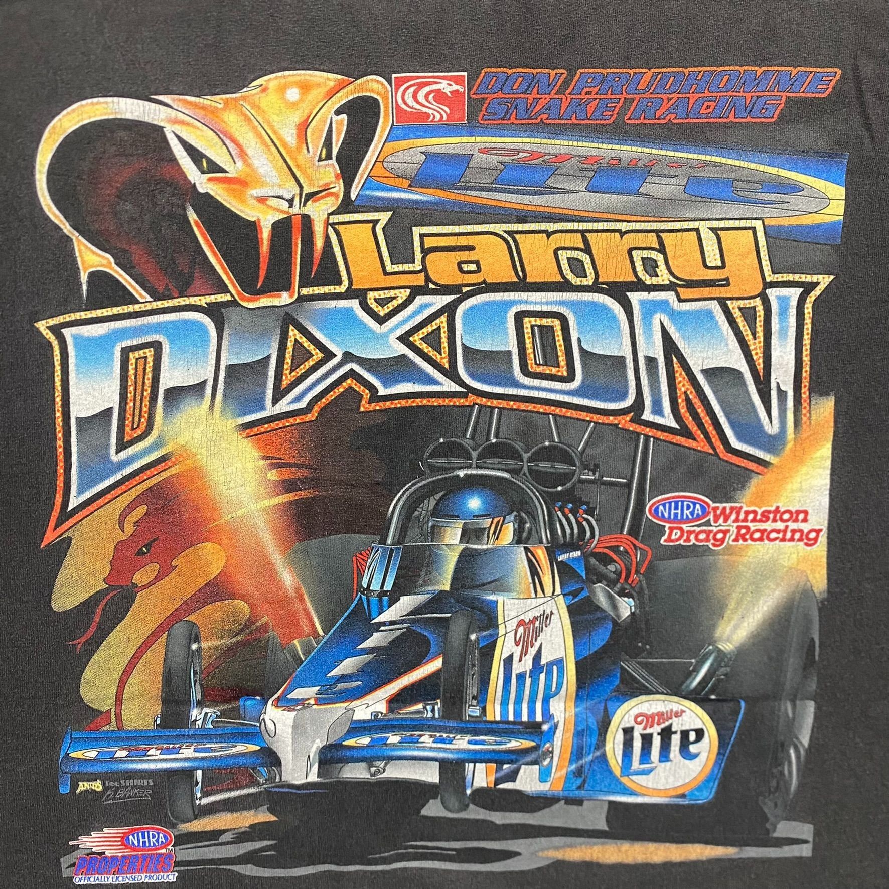 Hanes Vintage 90s NHRA Miller Drag Racing Sun Faded Baggy T-Shirt Size US XXL / EU 58 / 5 - 7 Thumbnail