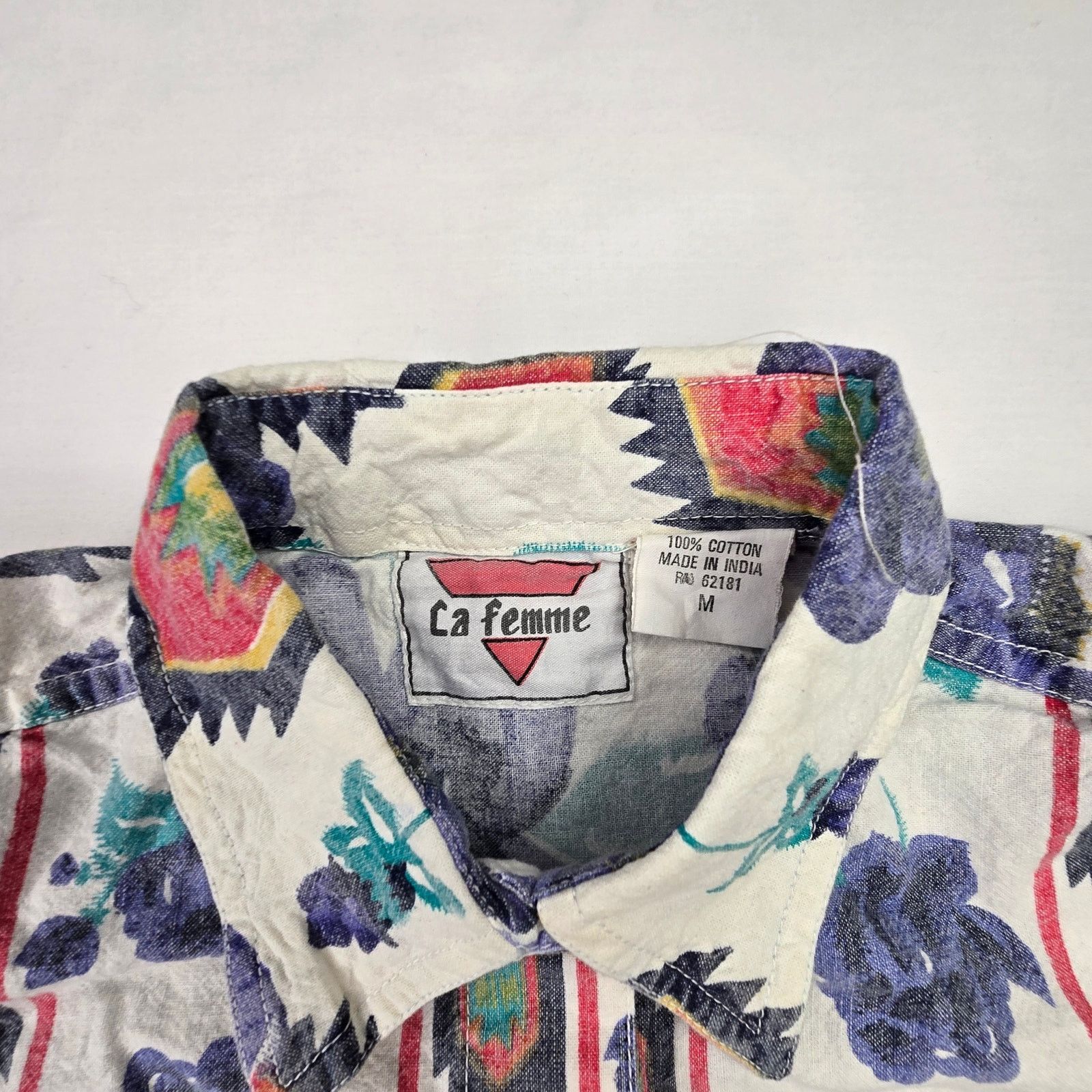 Vintage Vintage La Femme Button Up M Floral Print Shirt VTG Size M / US 6-8 / IT 42-44 - 5 Thumbnail