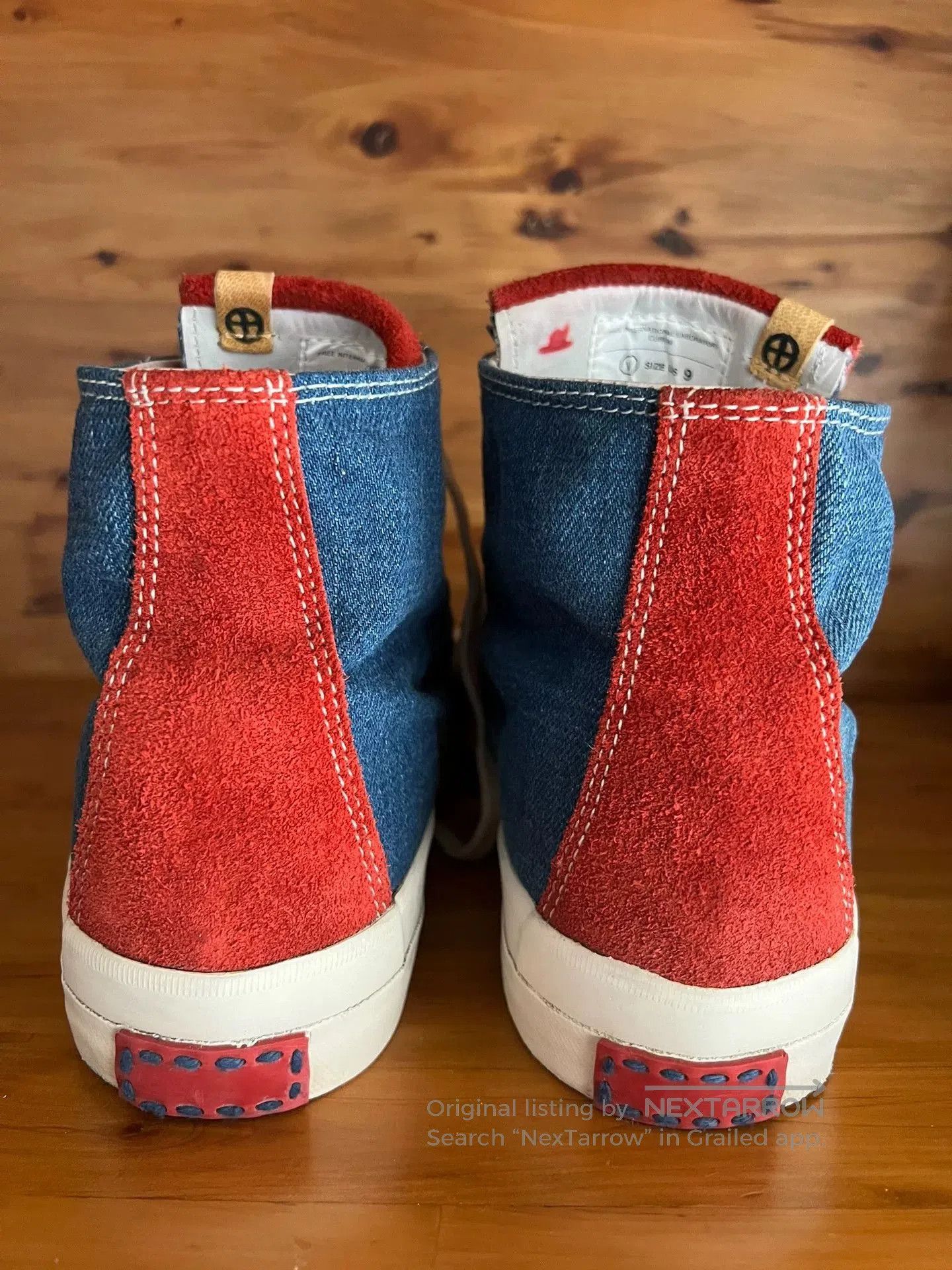 Visvim visvim high-top denim sneakers with red accents. Size US 9 / EU 42 - 2 Thumbnail