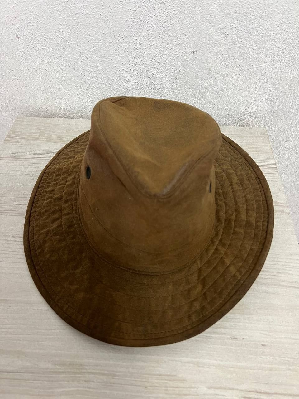 Barbour Vintage Backhouse Barbour Fedora Hat Wax Light Brown sz L Size ONE SIZE - 10 Thumbnail