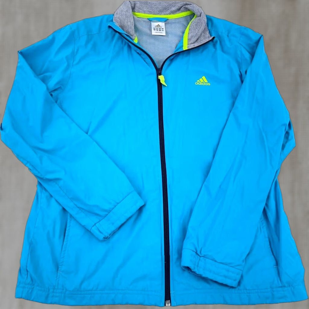 Adidas Adidas Jacket Women L Blue Windbreaker Full Zip Sports Activewear Size L / US 10 / IT 46 - 1 Thumbnail