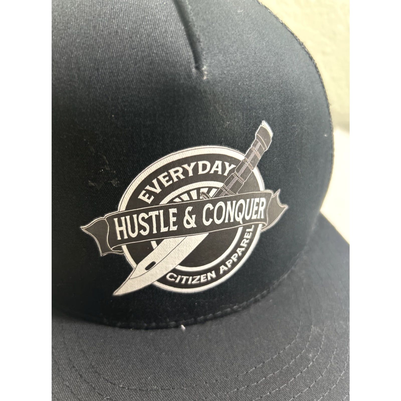 Vintage Hustle And Conquer Citizen Apparel Black Trucker Hat SnapBack Adjustable Men’s Hat Adjustable Black Trucker Hat Size ONE SIZE - 3 Thumbnail