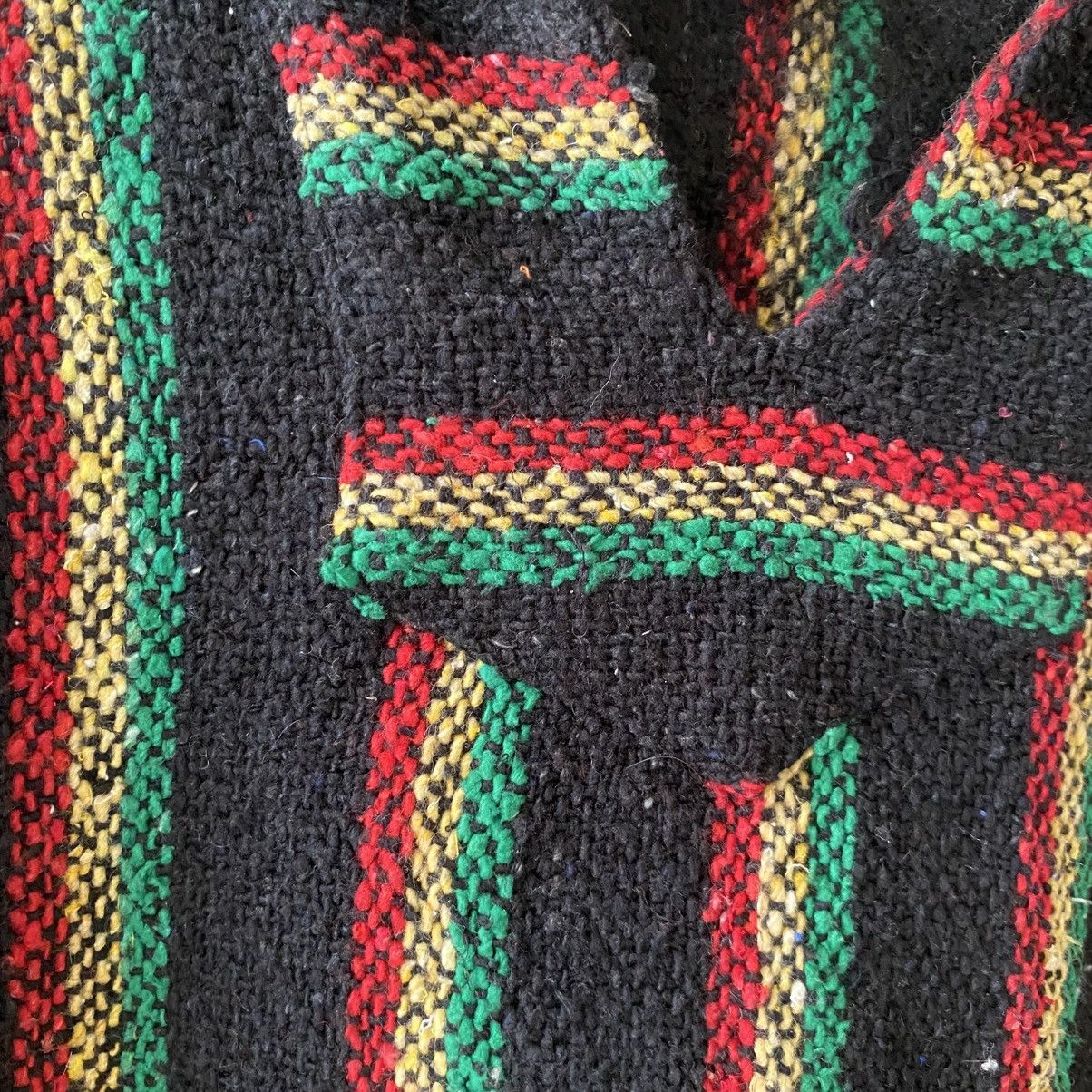 Vintage Black Baja Hoodie with Red, Green & Yellow Stripes Size US XL / EU 56 / 4 - 14 Thumbnail