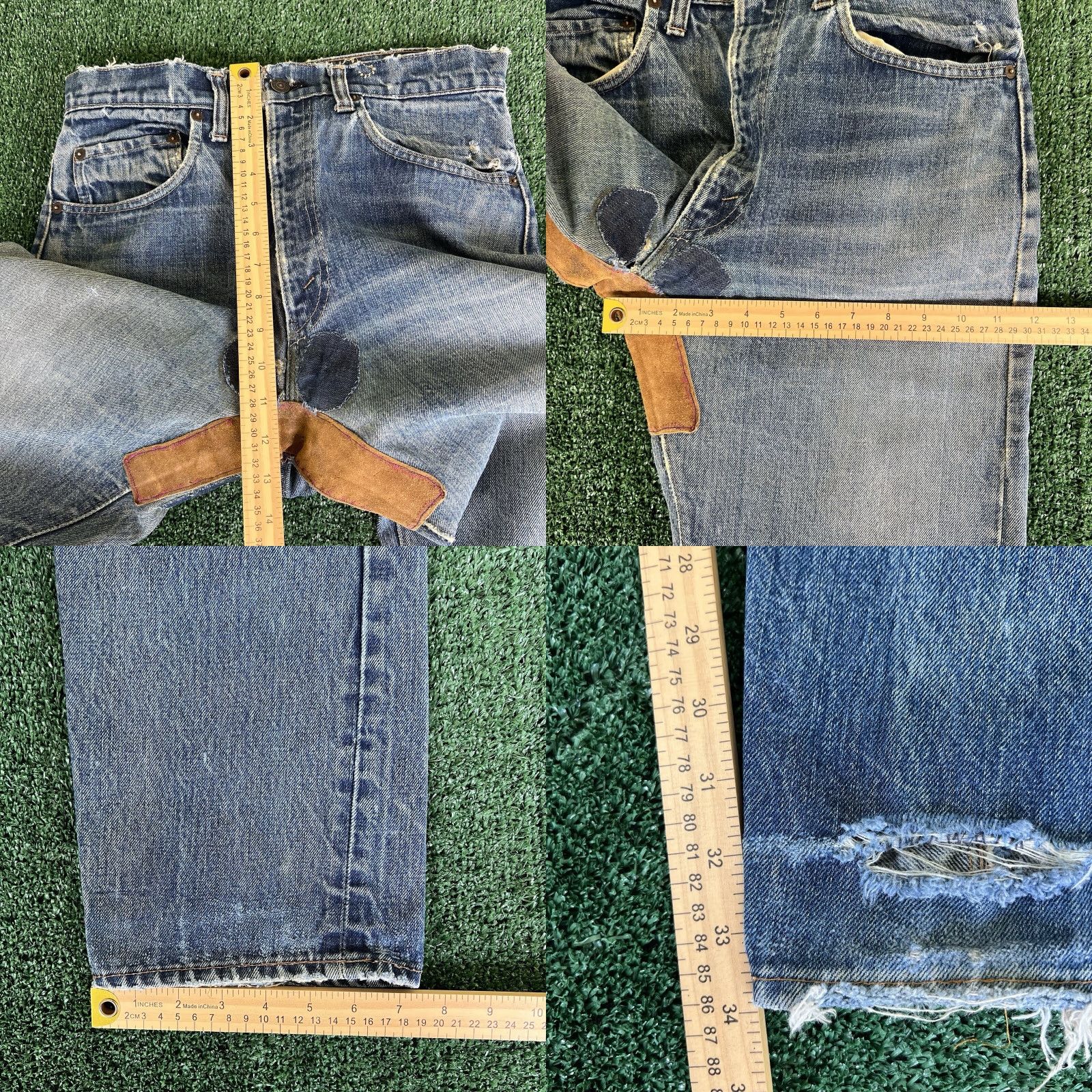 Levi's VINTAGE Levi's 505 Jeans Mens 32x34 Blue Denim Regular Straight USA 70s Talon Repairs Single Stitch #5 Button Short Description? Size US 32 / EU 48 - 11 Thumbnail