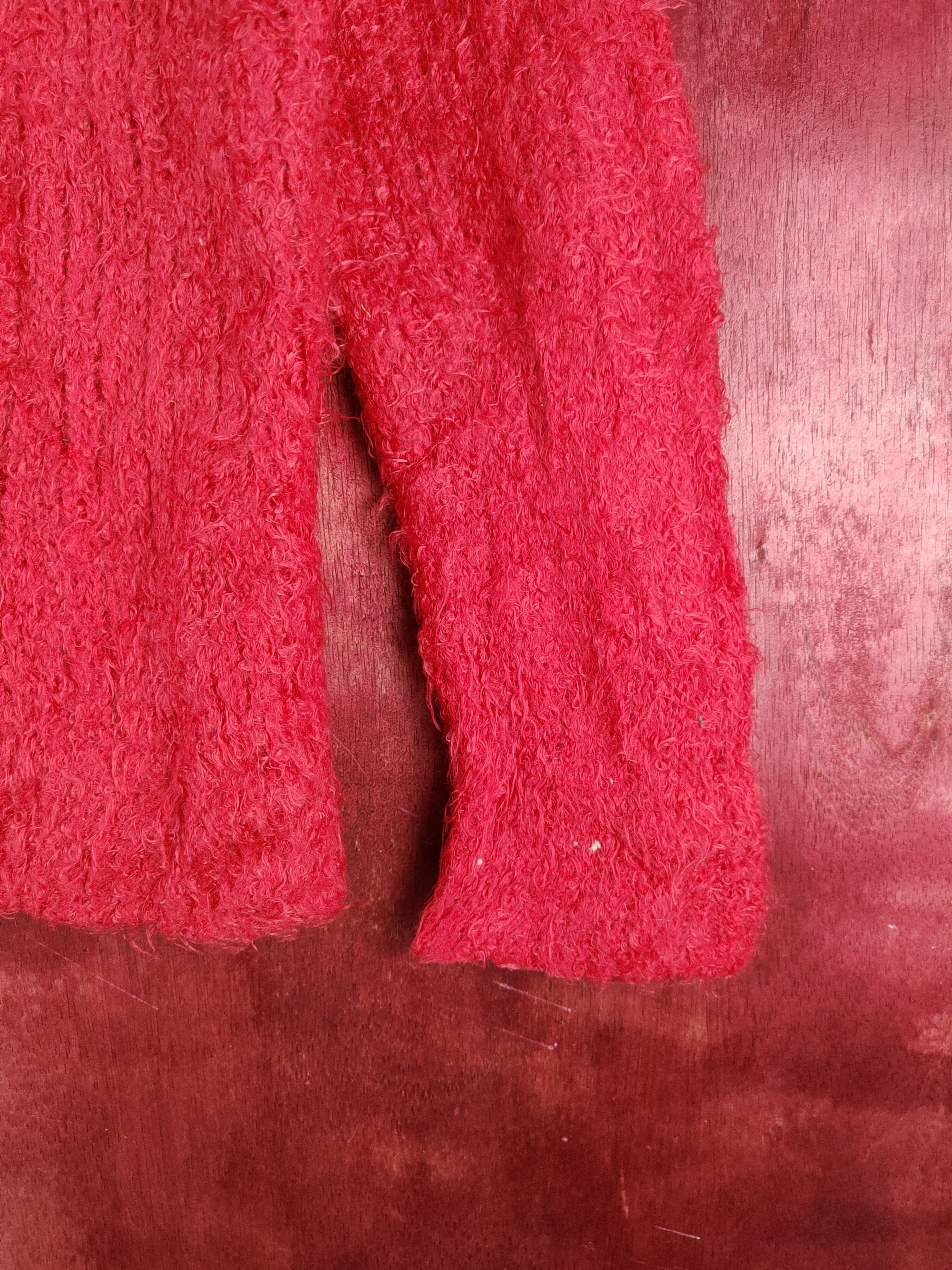 Homespun Knitwear × Japanese Brand × Vintage Chocol Raffine Robe Red Fur Mohair Knitwear #S2093 Size M / US 6-8 / IT 42-44 - 6 Thumbnail