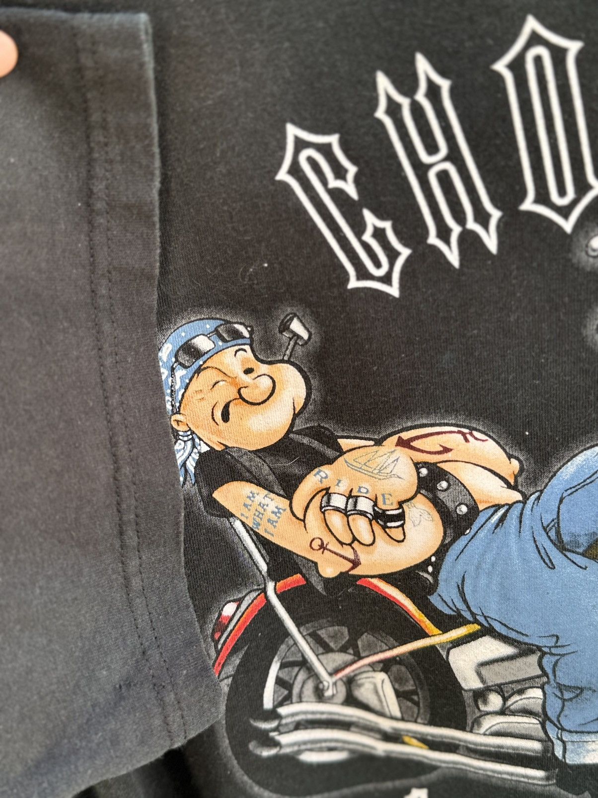 West Coast Choppers Thrashed Vintage Popeye Chooper Ride Strone To The Finish T Size US XXL / EU 58 / 5 - 7 Thumbnail
