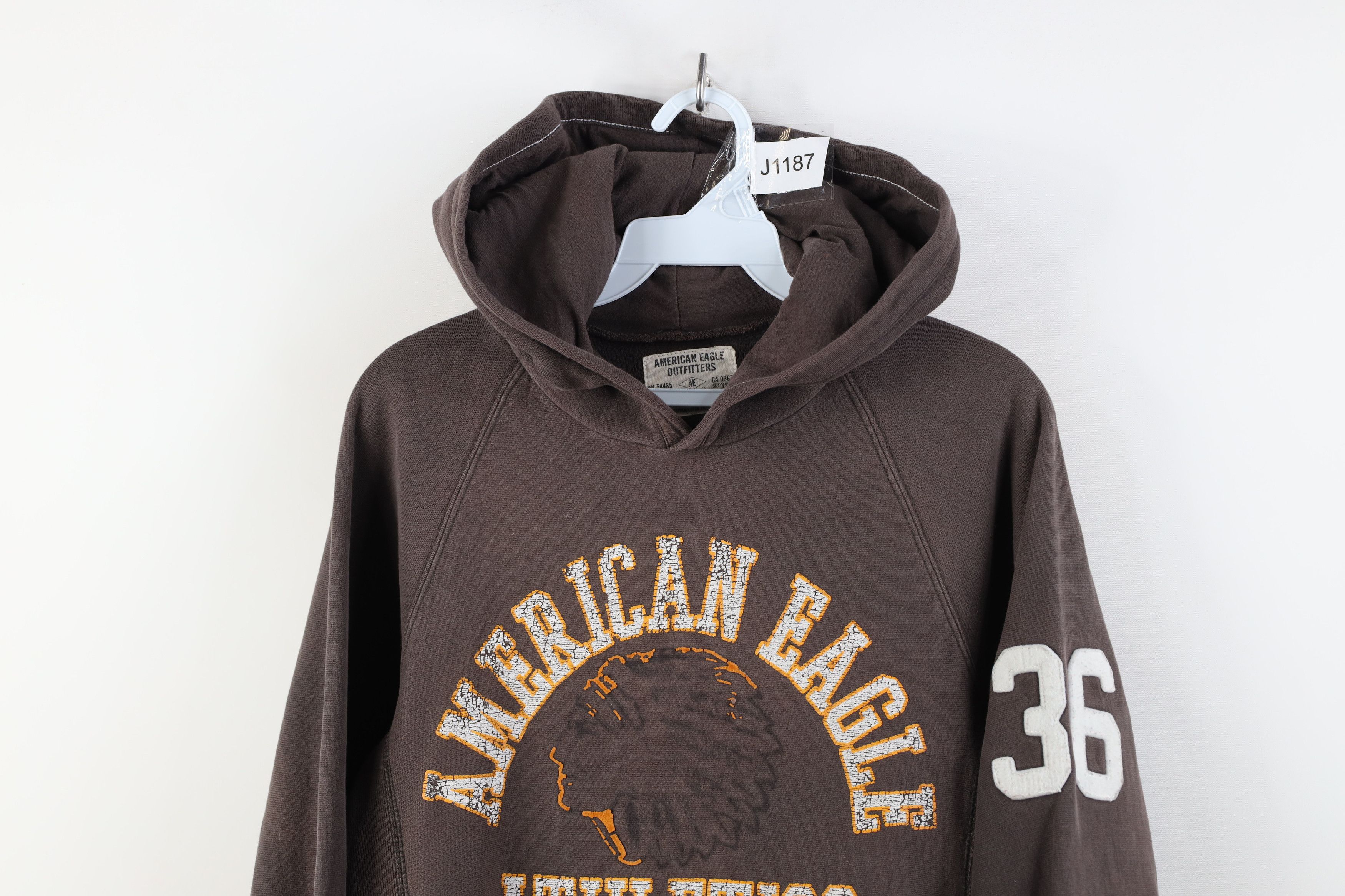 American Eagle Outfitters Vintage 90s Y2K American Eagle Head Hoodie Sweatshirt Brown Size US XS / EU 42 / 0 - 2 Thumbnail