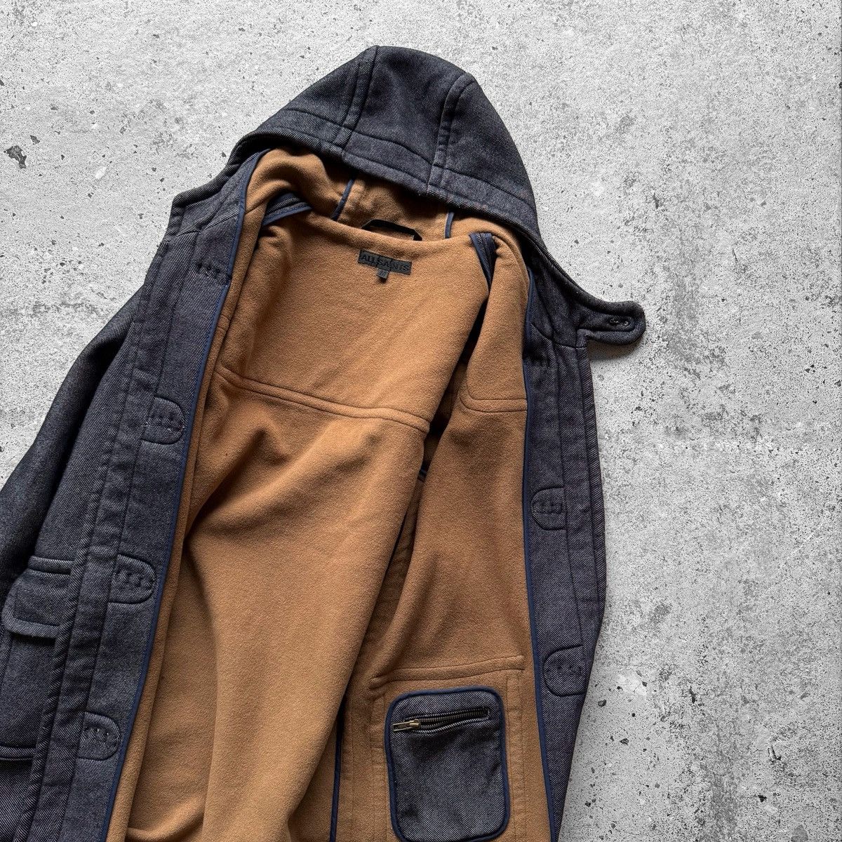 Allsaints × Designer AllSaints Mens Wool Duffle Coat Toggle Hooded Jacket Size US M / EU 48-50 / 2 - 4 Thumbnail