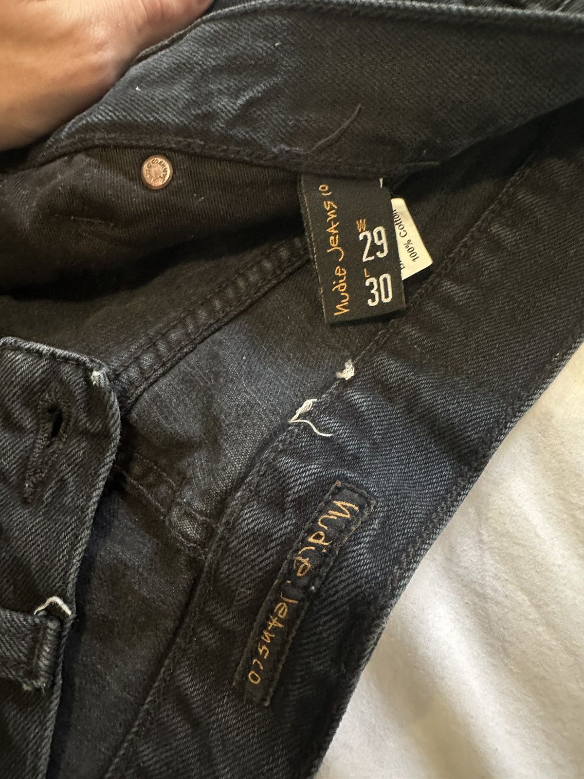 Nudie Jeans Gritty Jackson Forrest Black Jeans 29x30 Size US 29 - 3 Thumbnail
