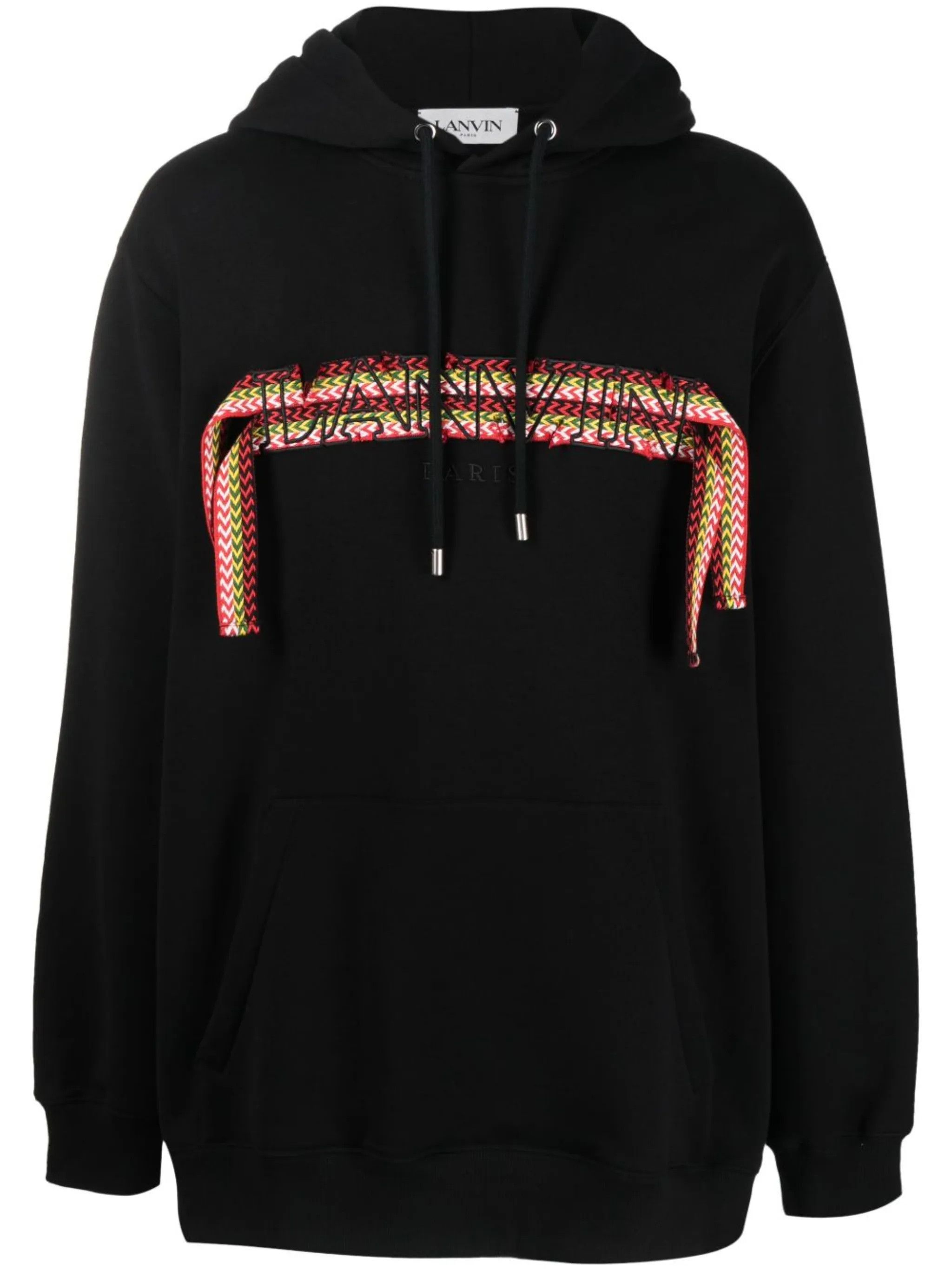 Lanvin o1y0225 Embroidered Logo Hoodie in Black Size US L / EU 52-54 / 3 - 1 Thumbnail