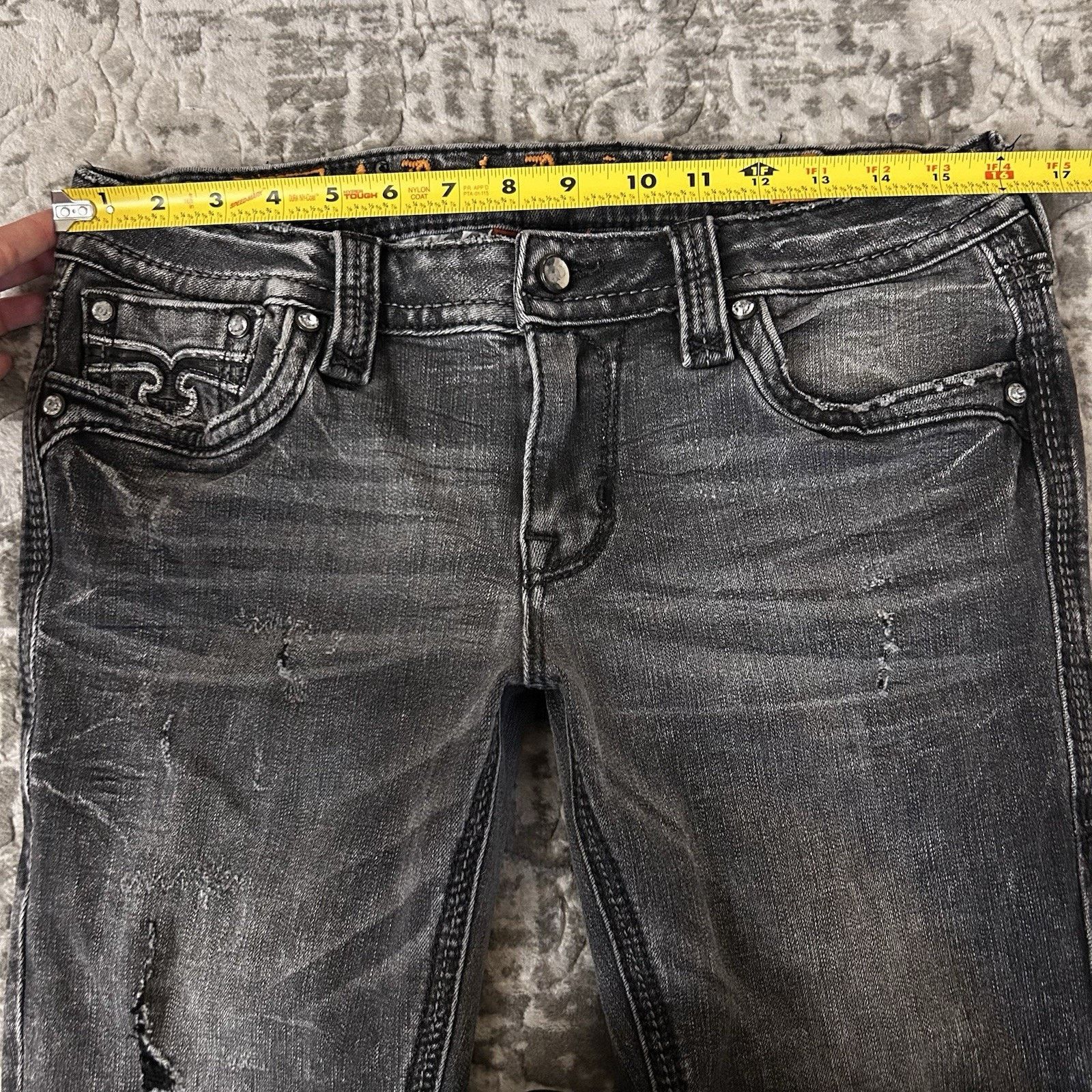 Rock Revival Rock Revival Celinda Skinny Low Rise Black Denim Sz 31 Size 31" - 16 Thumbnail