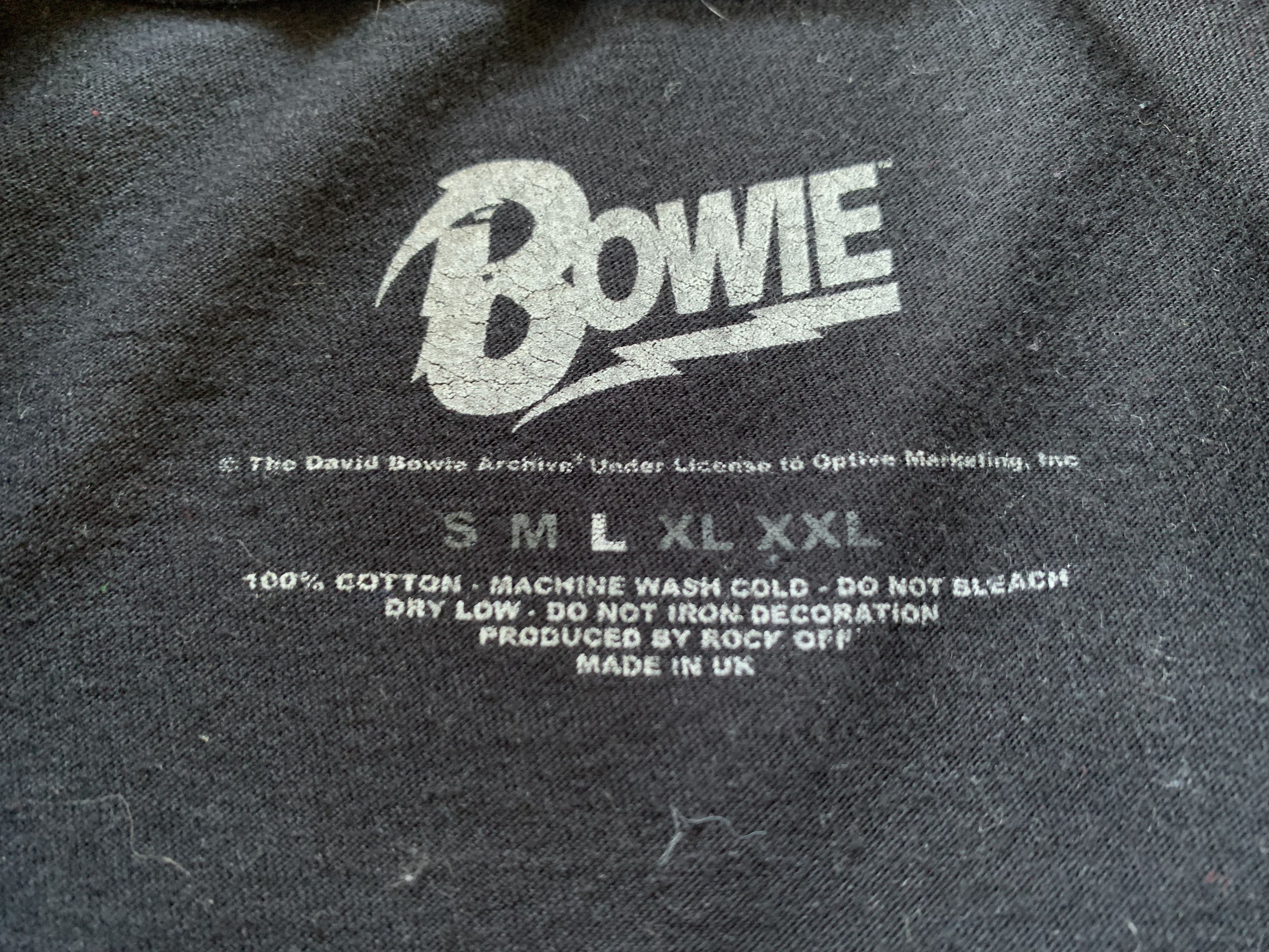 Band Tees × Vintage David Bowie Black Cotton Big Print T-Shirt Size US L / EU 52-54 / 3 - 7 Thumbnail