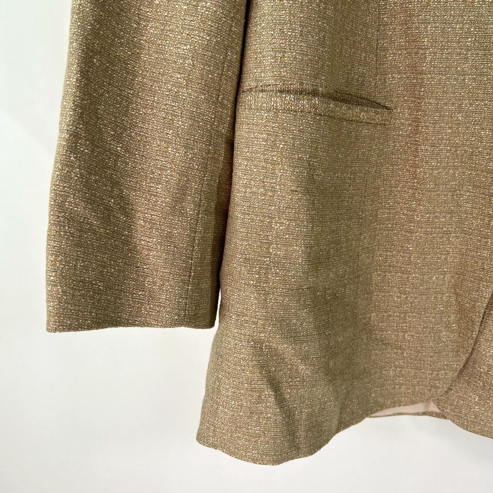 Vintage Augustus Blazer Women 6 Tan Lined One-Button Solid Classic Womens Size M / US 6-8 / IT 42-44 - 4 Thumbnail