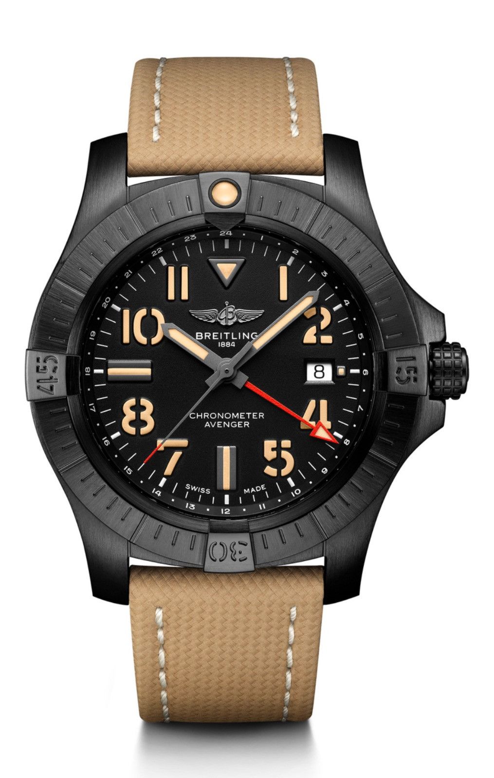 Breitling o1mt1gz0125 Size: OS / Avenger 45 GMT Watch in Black & Khaki Size ONE SIZE - 1 Preview