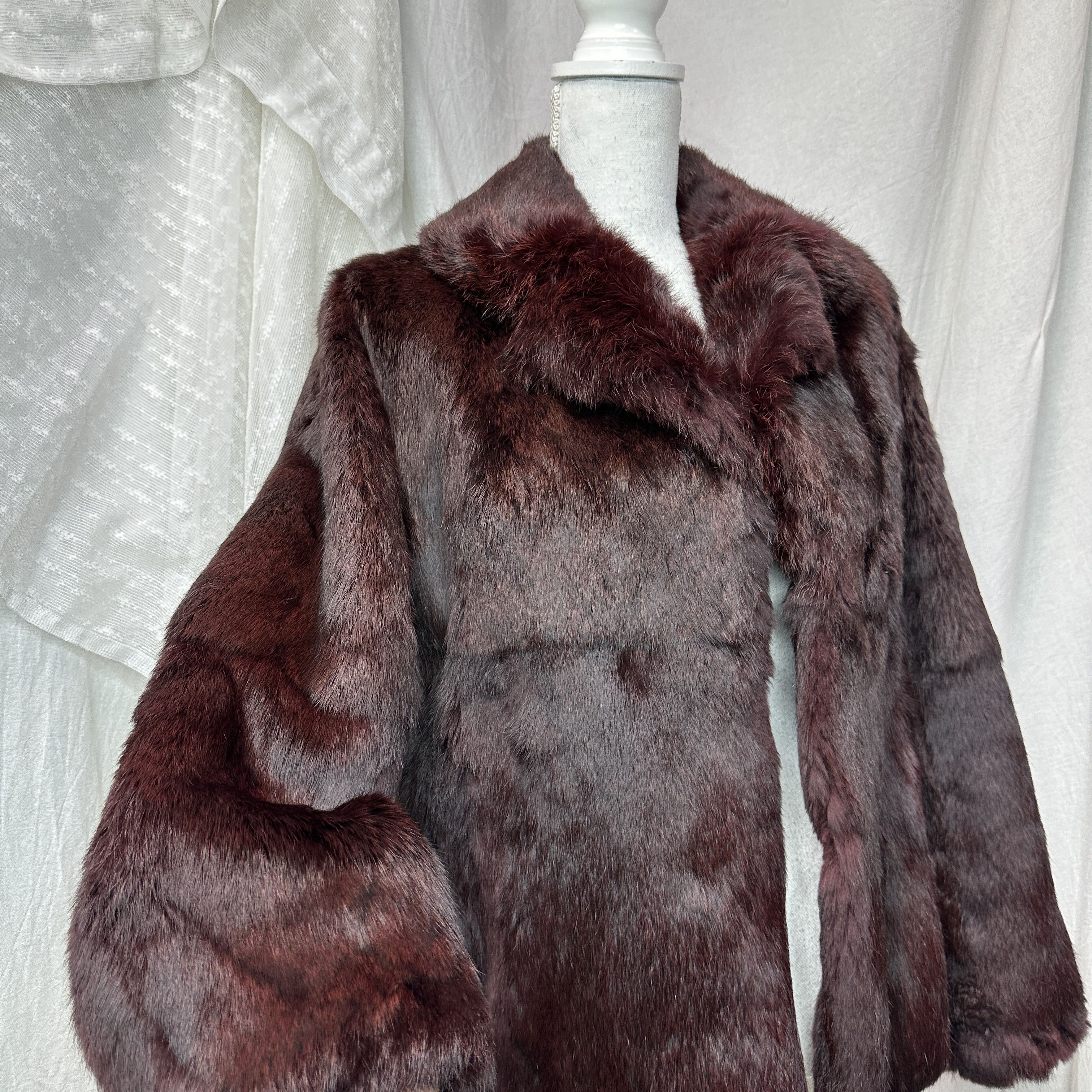 Vintage Vintage Old Money Cherry Red Real Rabbit Fur 90s Size S / US 4 / IT 40 - 10 Thumbnail