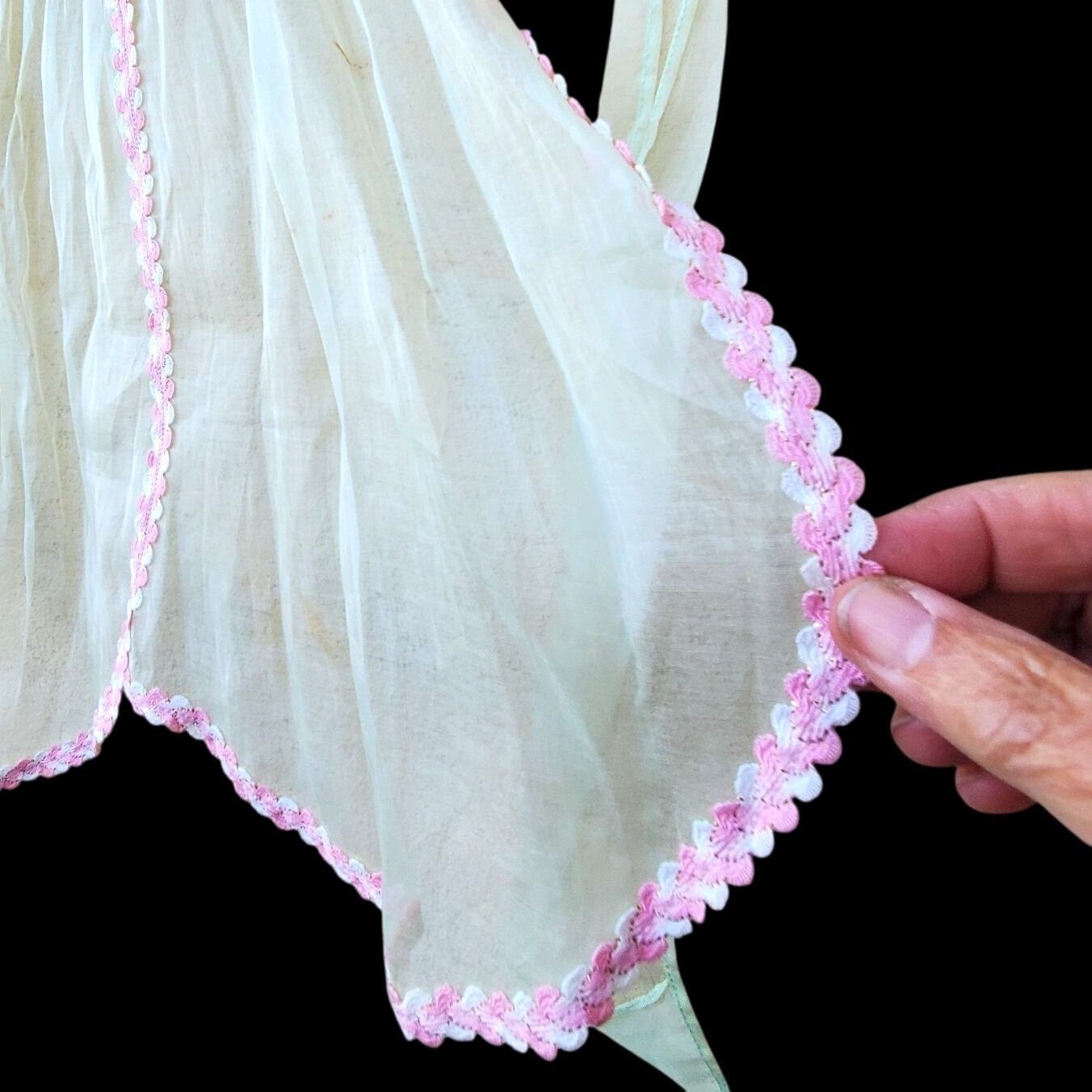 Vintage Vintage 1930s Sheer Organza Apron Mid Century Burlesque Cost Size ONE SIZE - 6 Thumbnail