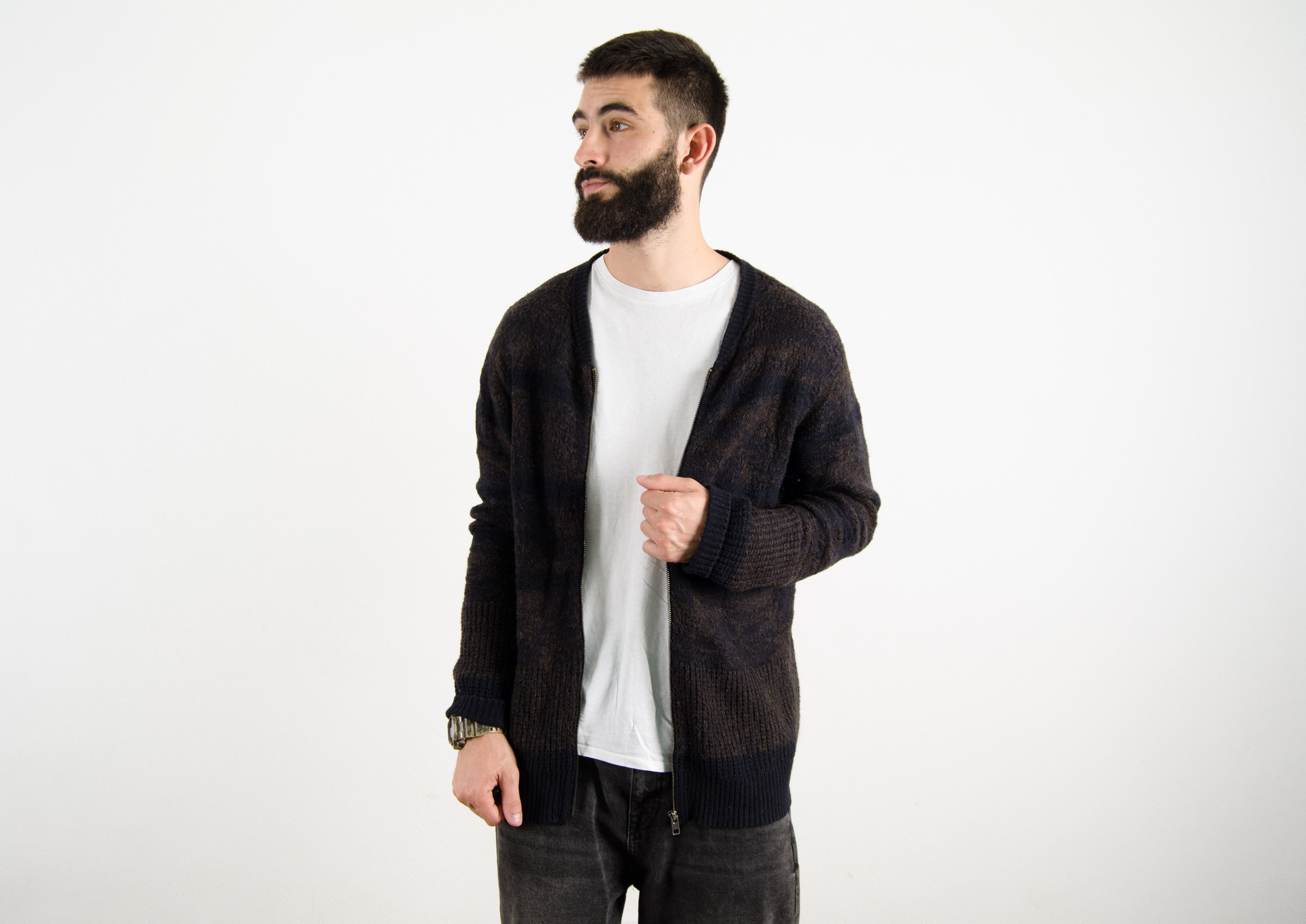 Allsaints AllSaints Hikaru Wool Alpaca Camo Bomber Sweater Size US L / EU 52-54 / 3 - 1 Thumbnail