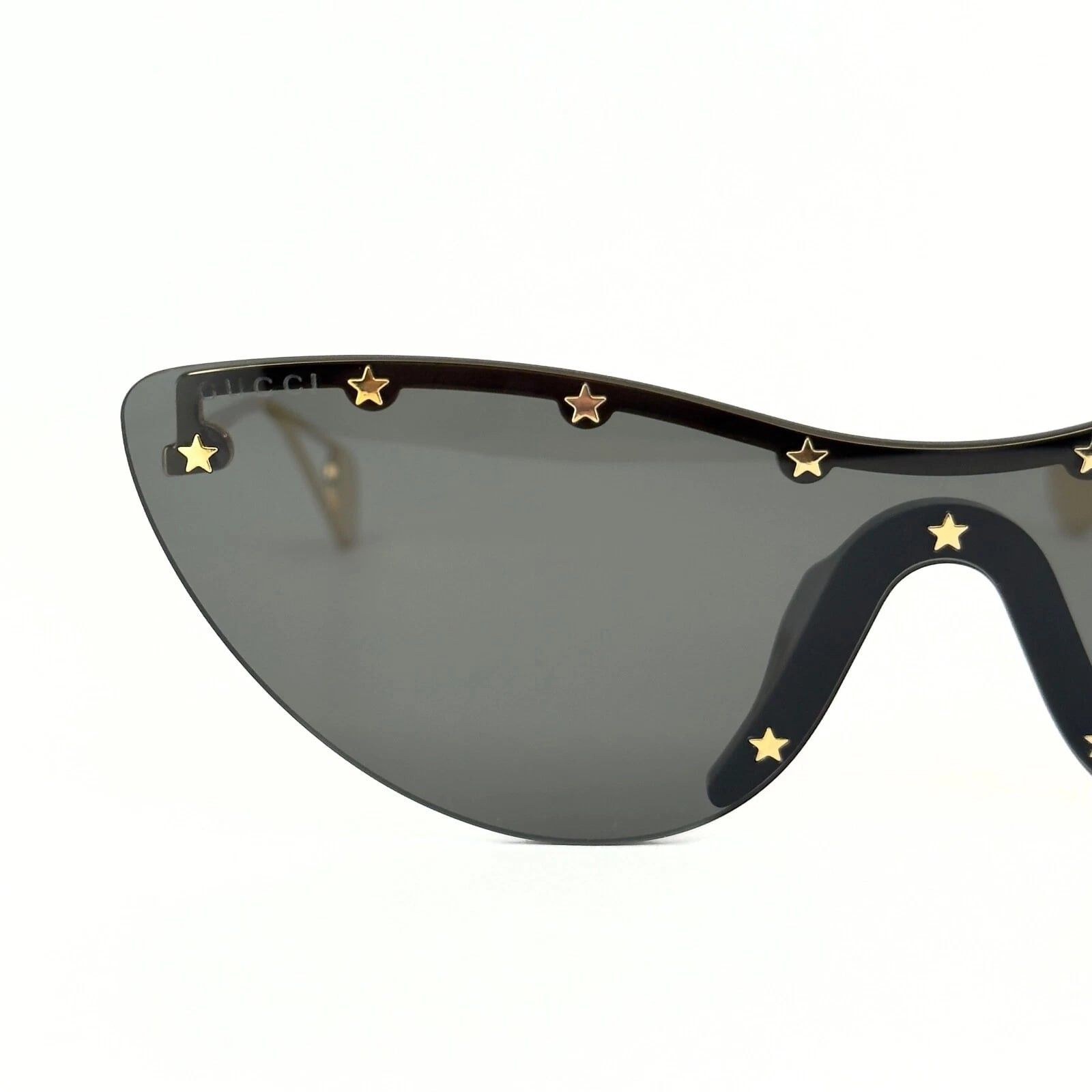 Gucci GUCCI GG0666S STAR 0666 Black Gold Cat Eye Sunglasses 001 Size ONE SIZE - 7 Thumbnail