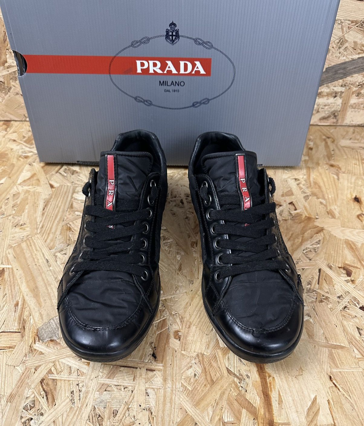 Prada Prada sneakers size 10 US leather/nylon Size US 9.5 / EU 42-43 - 1 Thumbnail