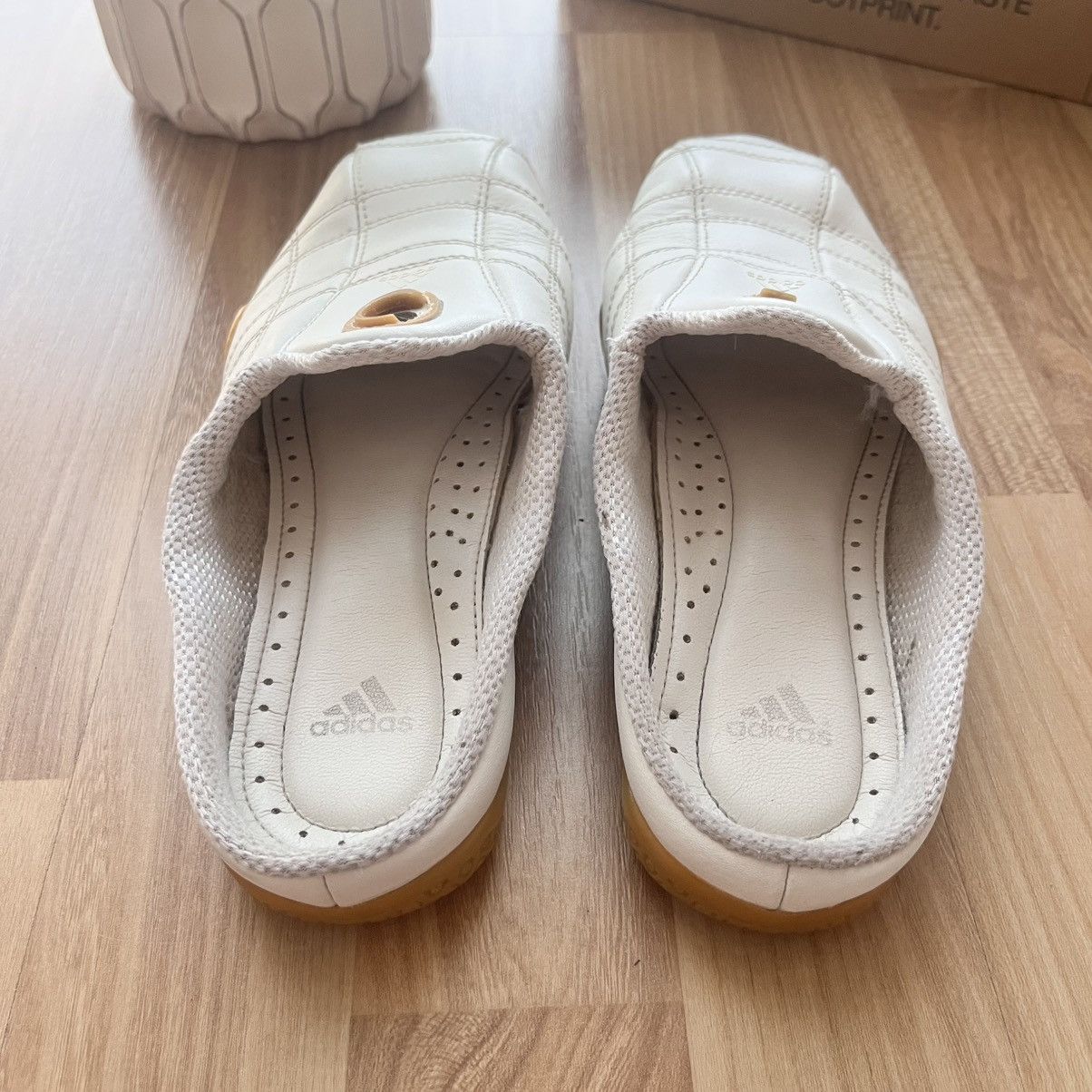 Adidas Adidas chentao white leather slides rare item y2k Size US 6 / EU 39 - 9 Thumbnail