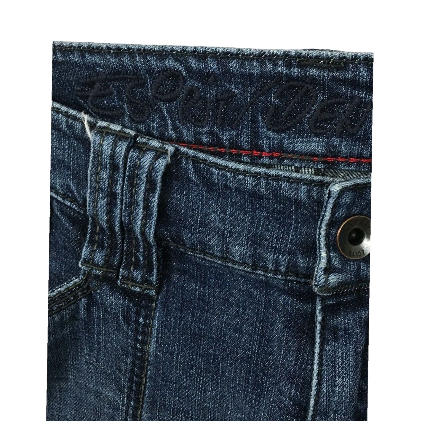 Esprit Esprit Jeans Women 29x32 Dark Wash Denim 5-Pocket Button Zip Low Rise Stretch Vintage Retro 32x31 Y2K Preppy Mens Womens Girls Size 29" - 5 Thumbnail
