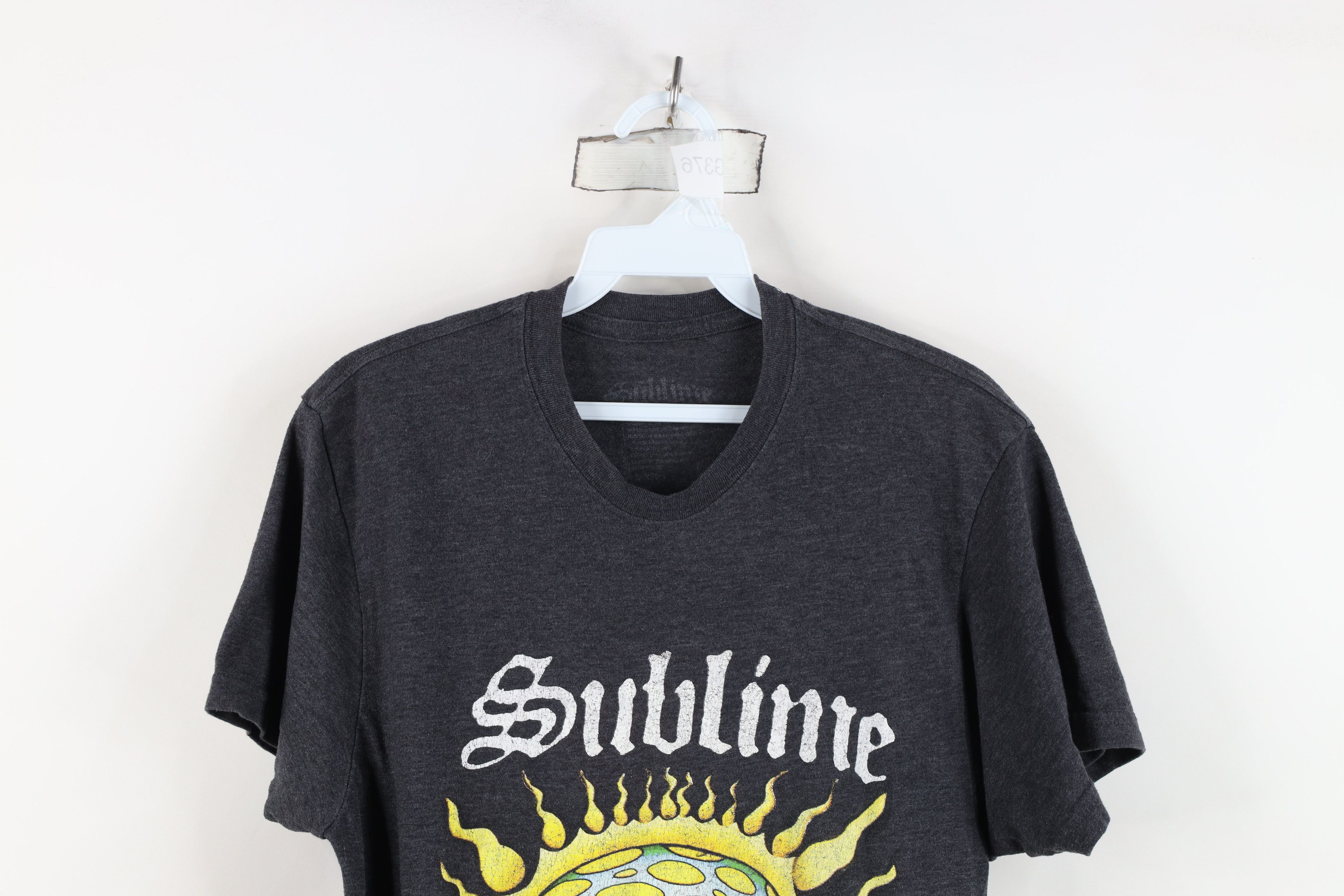 Vintage Retro Y2K Mushroom Sublime Band Short Sleeve T-Shirt Gray Size L / US 10 / IT 46 - 2 Thumbnail