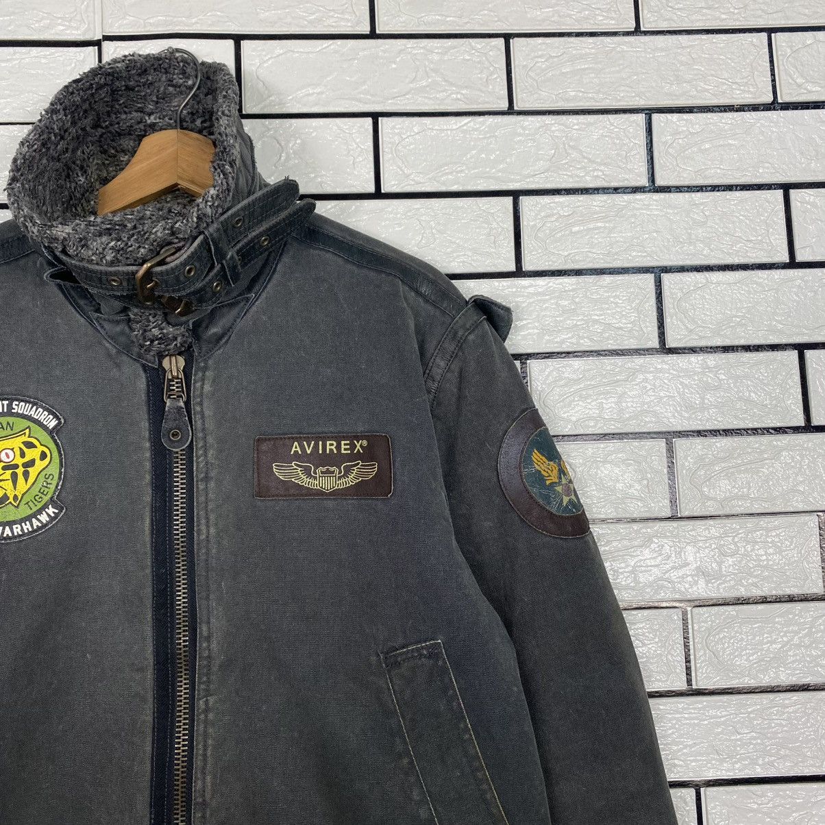 Avirex 🔥VINTAGE BIKER MILITARY JACKET AVIREX BIG LOGO BACKHIT USN Size US XL / EU 56 / 4 - 9 Thumbnail