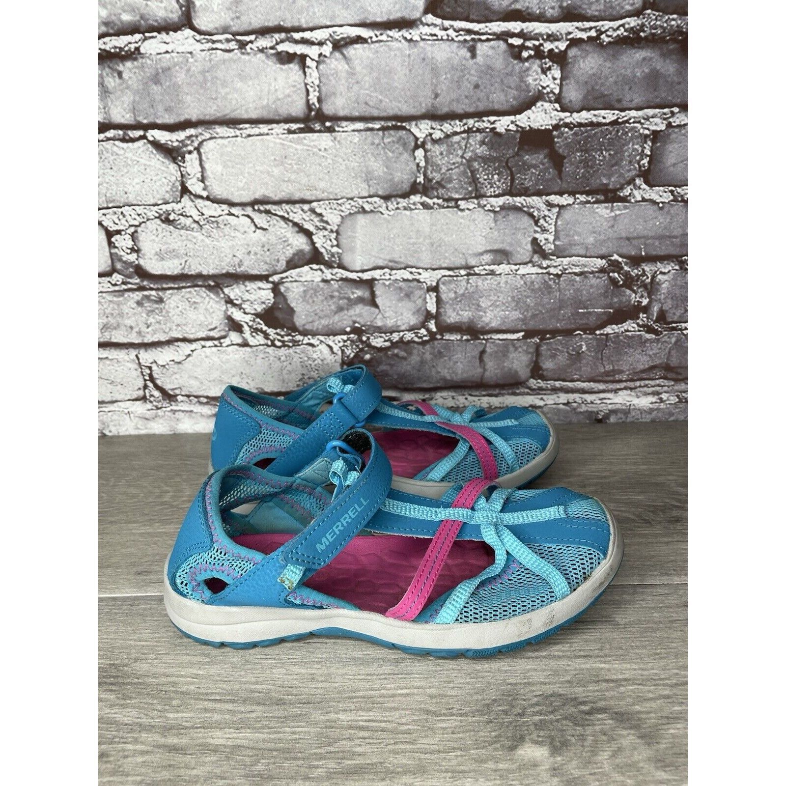 Merrell Merrell 61594 Blue Textile Synthetic Mesh Maryjane Strap Sho Size US 5 / IT 35 - 19 Thumbnail