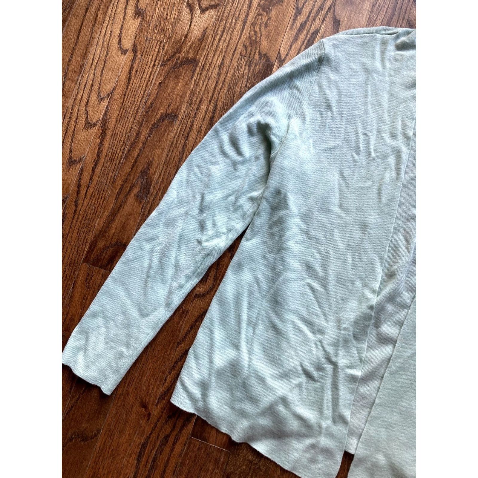 Eileen Fisher Eileen Fisher Sweater Cardigan Medium Green Open Front Merino Wool Light Size Size M / US 6-8 / IT 42-44 - 2 Thumbnail