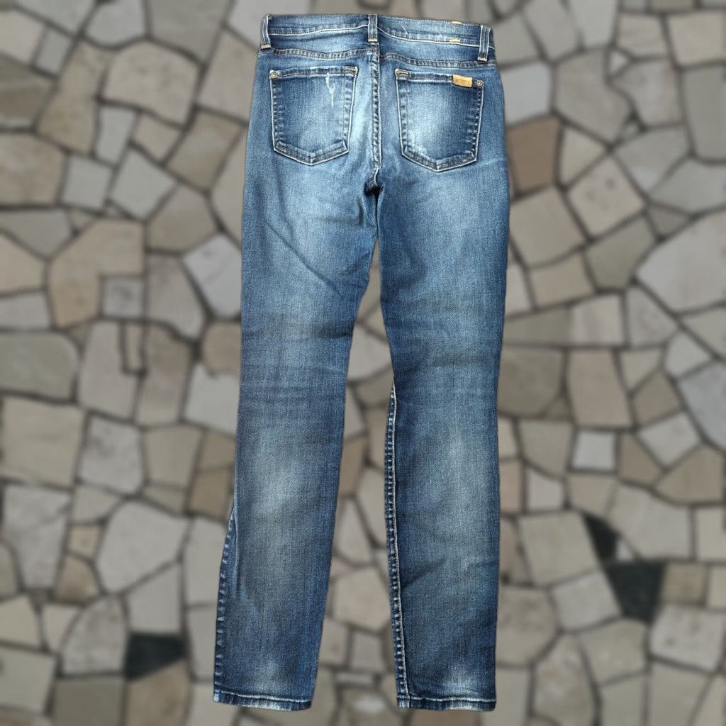 7 For All Mankind 7 for All Mankind Skinny Jeans Womens 24 X 27 Denim Blue Distressed Frayed Hem Super Slim 5-Pocket Button Logo Zip 27 Inseam Size ONE SIZE - 1 Thumbnail