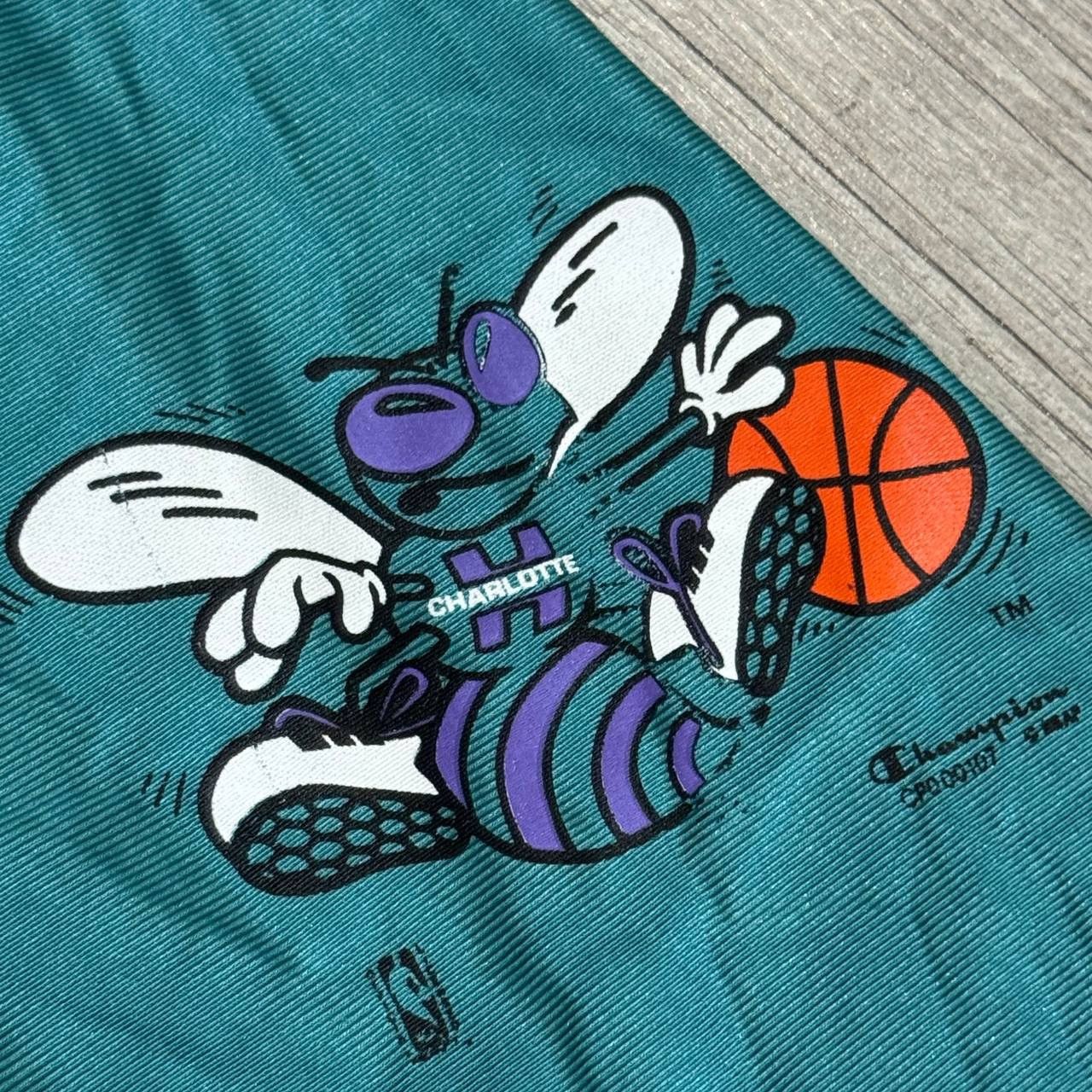 Champion Vintage 90s Champion Charlotte Hornets NBA Shorts Size US 34 / EU 50 - 3 Thumbnail