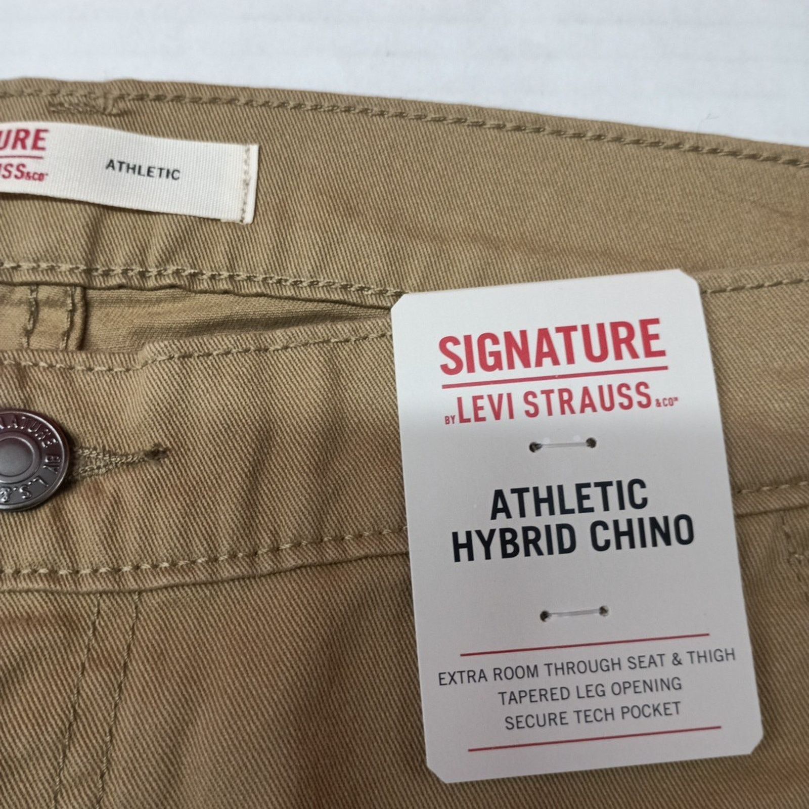 Levi's Signature By Levi Strauss Chino Pants Men's Size 32x30 Khaki Size US 32 / EU 48 - 5 Thumbnail