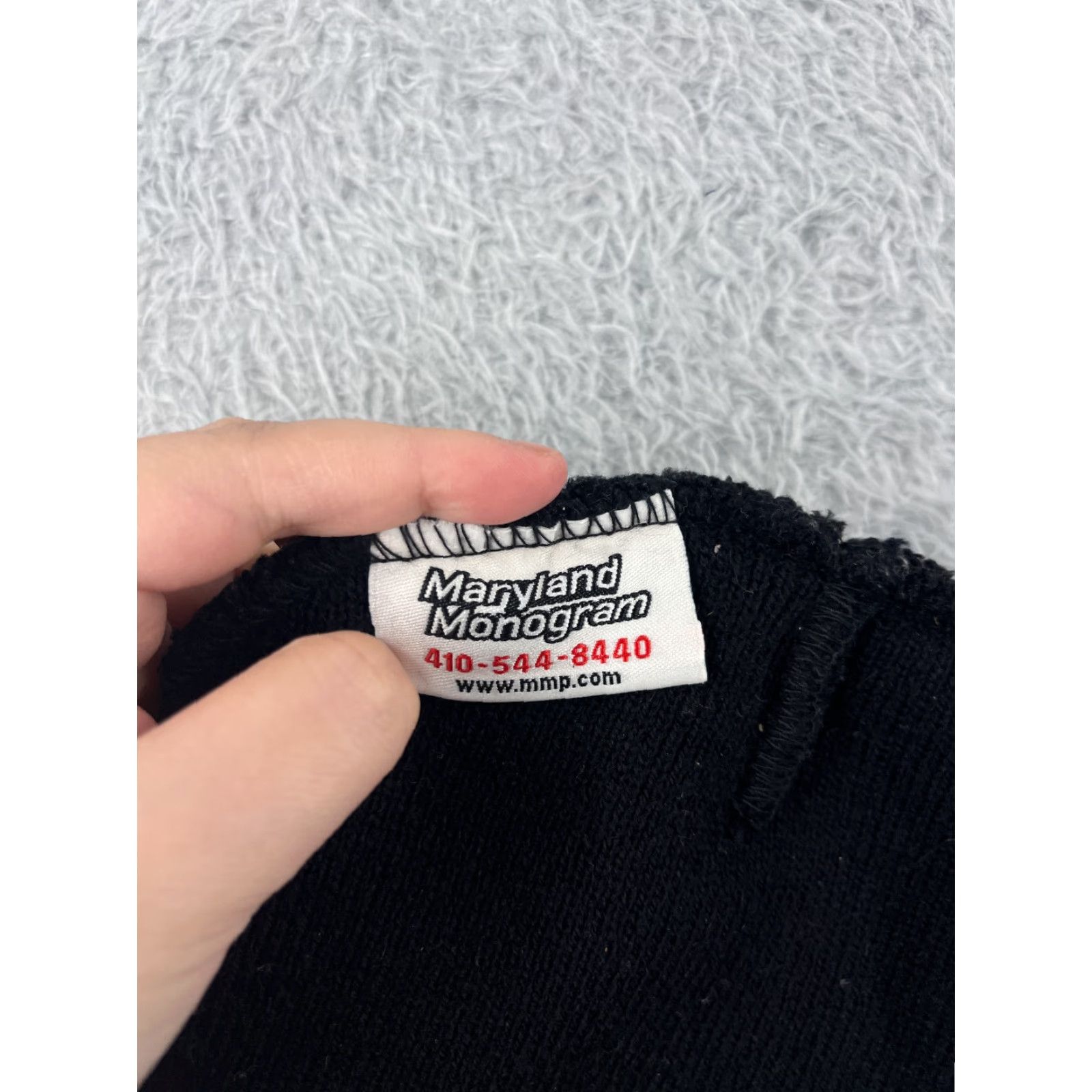 Vintage VINTAGE Maryland Monogram Hat Beanie One Size Black Knit 100% Acrylic Roofing Tools Outdoor Logo Mens Size ONE SIZE - 7 Thumbnail
