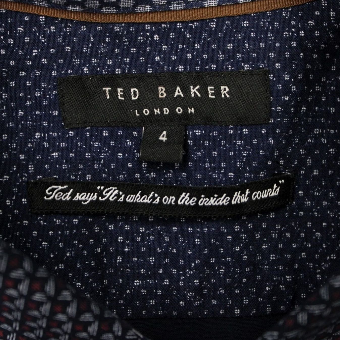 Ted Baker Ted Baker London Shirt Mens 4/ Large Blue Geometric Modal/Polyester Long Sleeve Shirt Size US L / EU 52-54 / 3 - 6 Thumbnail