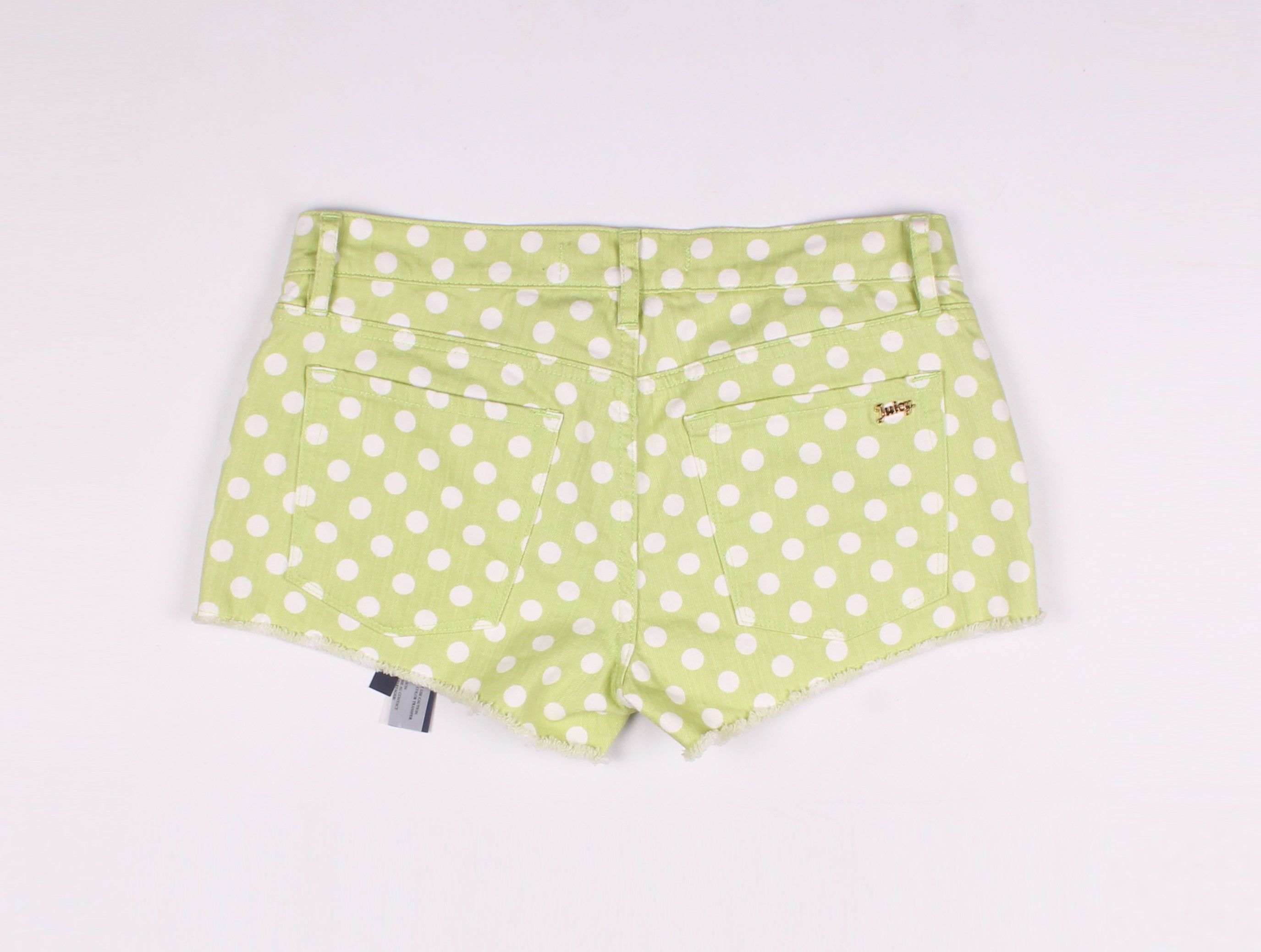 Juicy Couture × Vintage Juicy Couture Vintage Y2K Polka Dot Lemongrass Shorts Size 28" / US 6 / IT 42 - 7 Thumbnail
