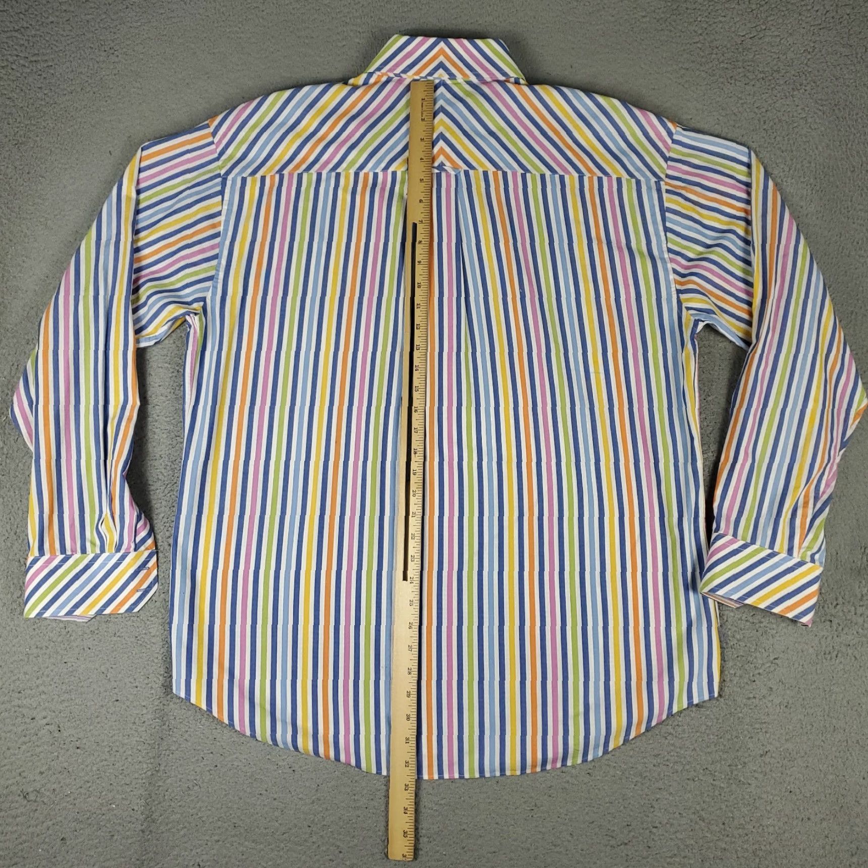 BUGATCHI Bugatchi Mens Shirt XL Blue Striped Button-Up Long Sleeve Casual Size US XL / EU 56 / 4 - 3 Thumbnail