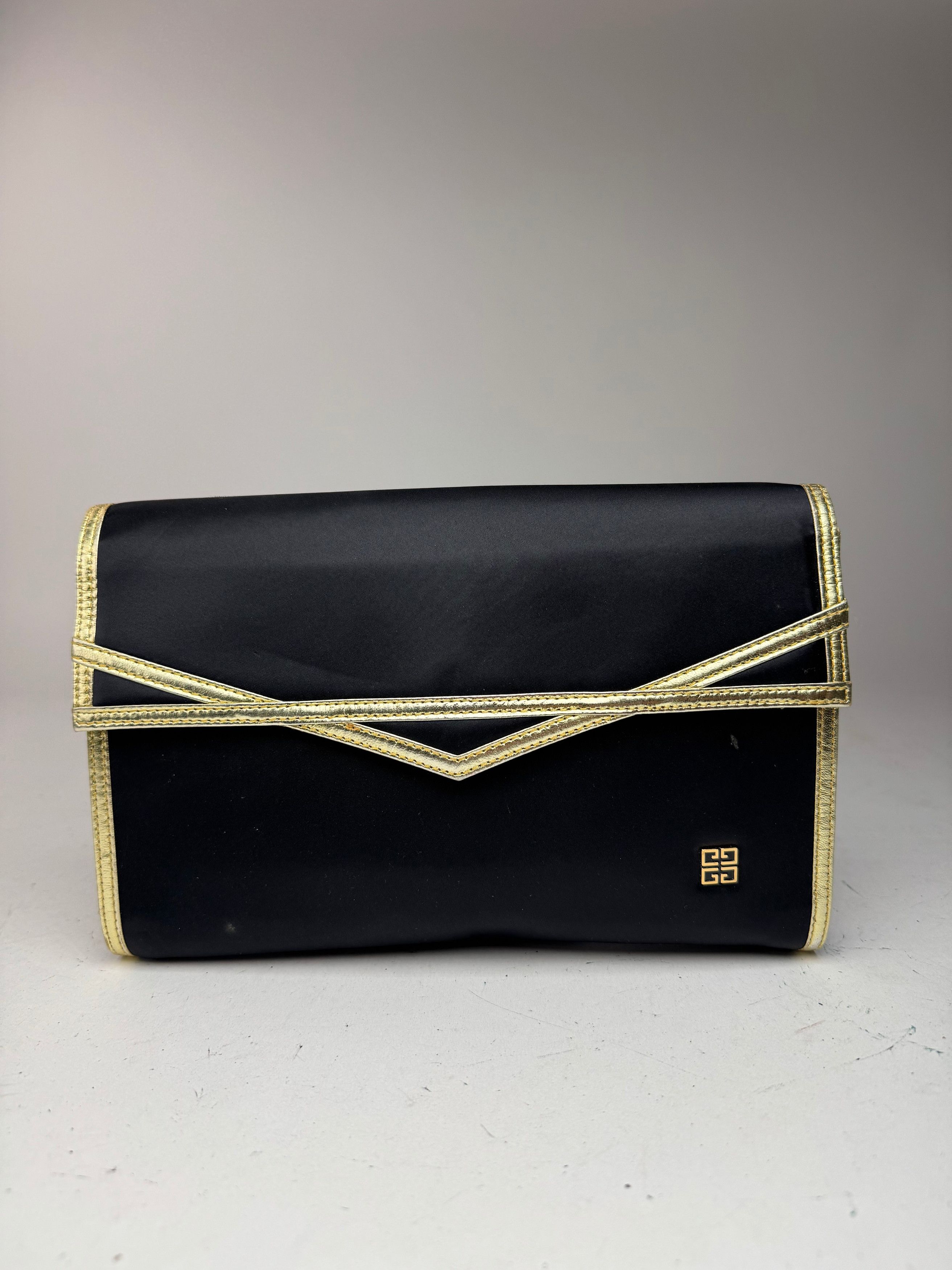 Givenchy Vintage Leather canvas clutch black gold Size ONE SIZE - 1 Thumbnail