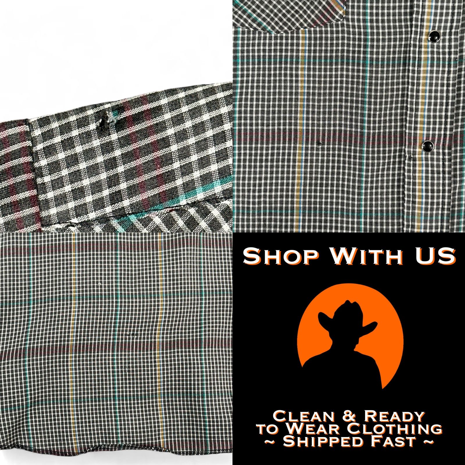 Vintage VINTAGE Panhandle Slim Western Shirt Adult EXTRA LARGE Brown Plaid Pearl Snap Long Sleeve Size US XL / EU 56 / 4 - 8 Thumbnail