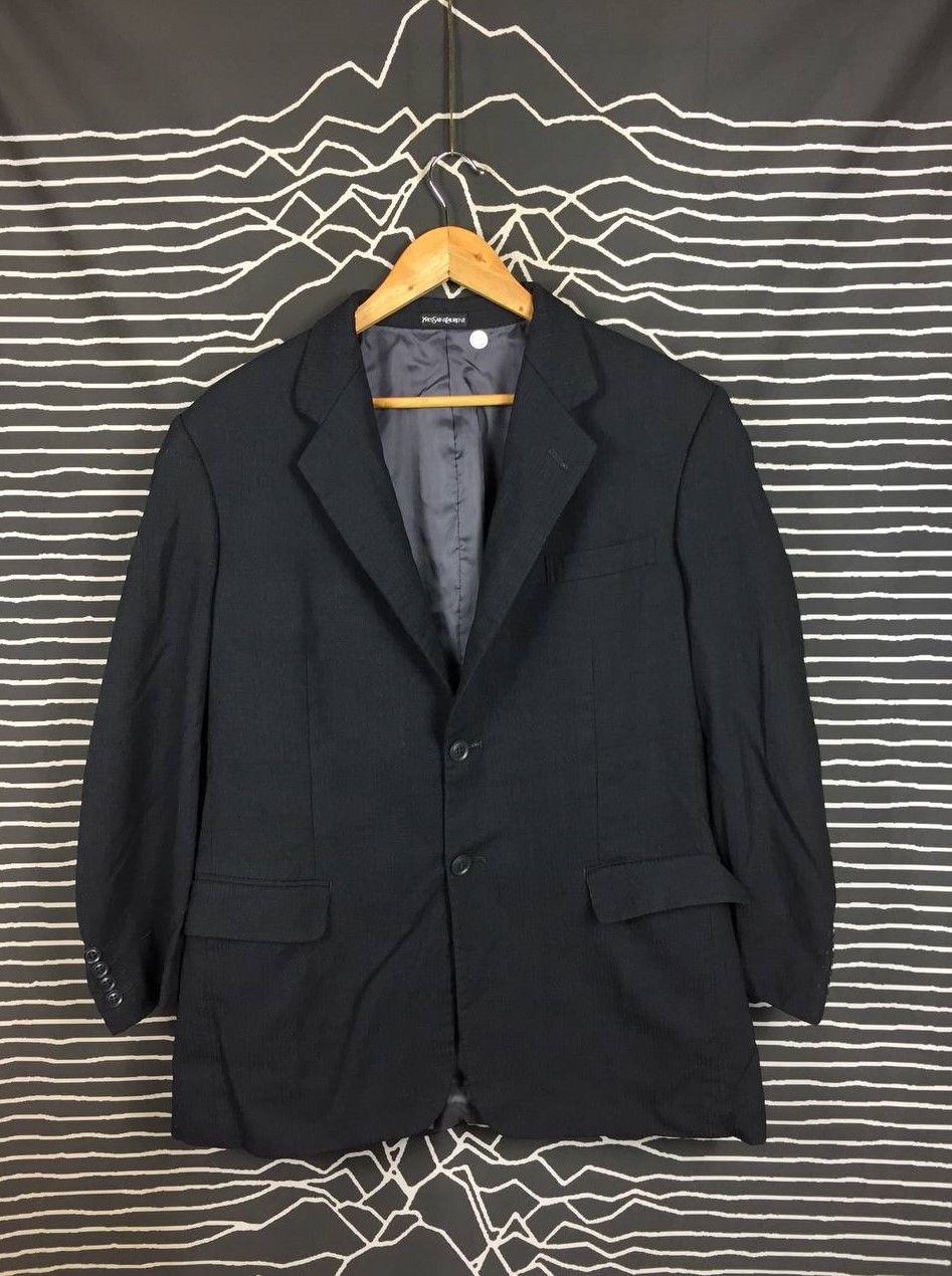 Yves Saint Laurent Vtg Yves Saint Laurent Pour Homme Classic Two-Button Blazer Size US L / EU 52-54 / 3 - 2 Thumbnail