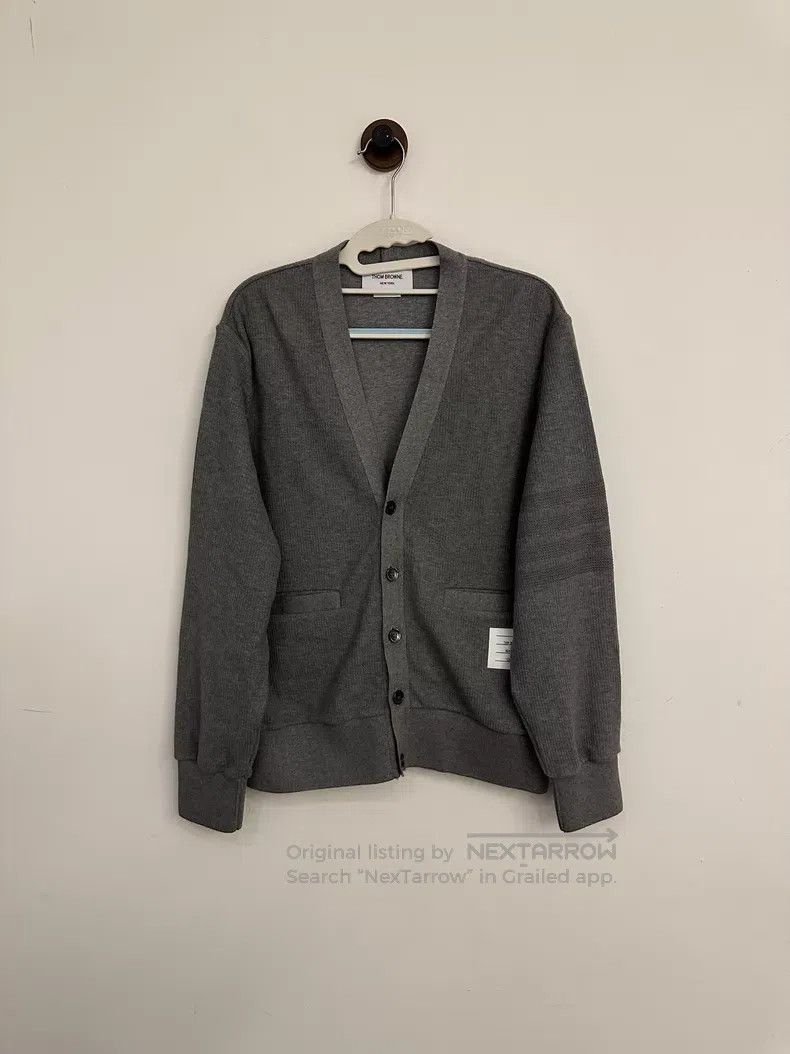 Thom Browne Thom Browne Grey Cardigan with Cuffs Size US S / EU 44-46 / 1 - 1 Thumbnail