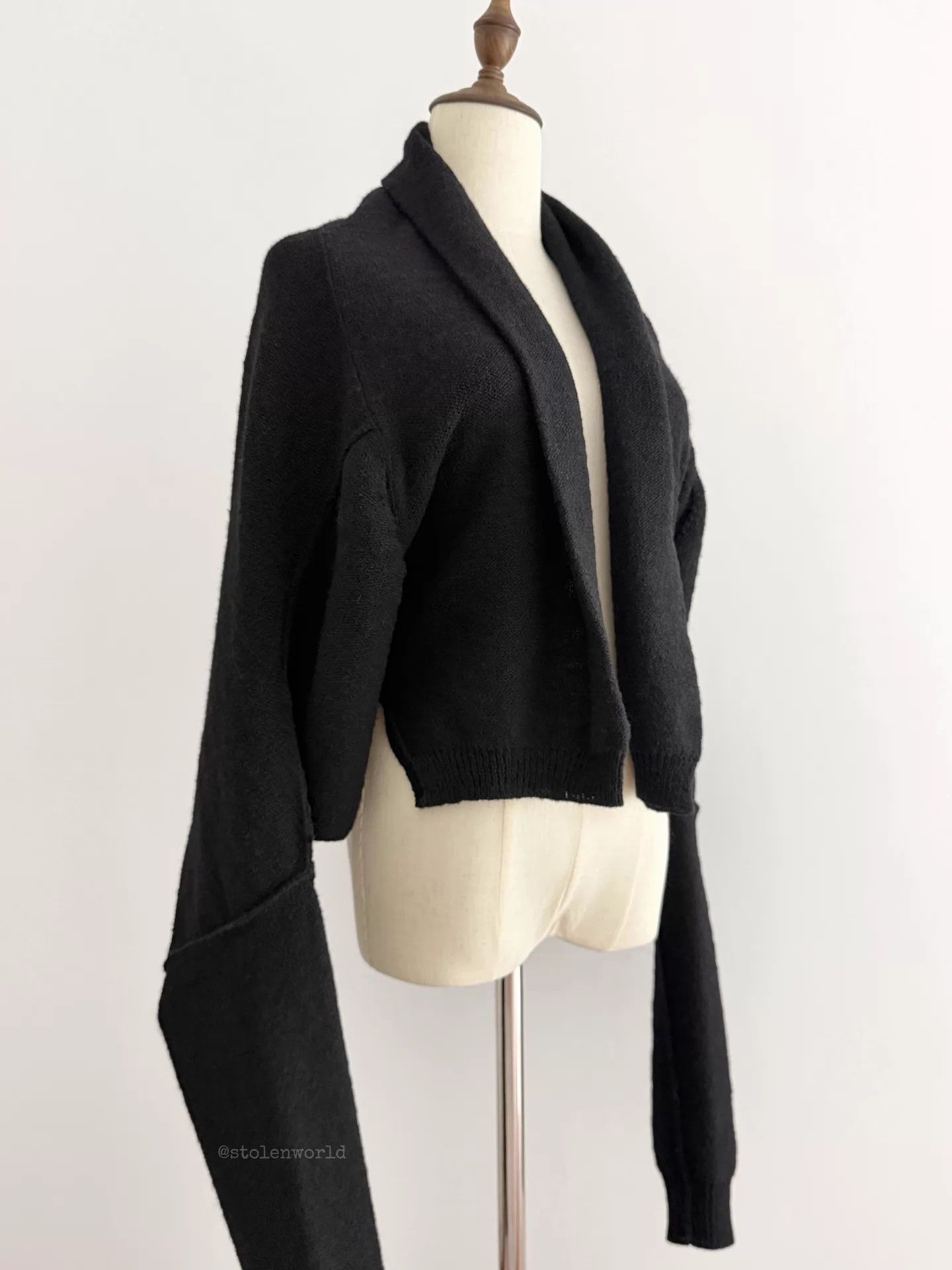 Yohji Yamamoto Yohji Yamamoto Y's 2-Way Pure Wool Knit Top Stacked Sleeves Size ONE SIZE - 6 Thumbnail