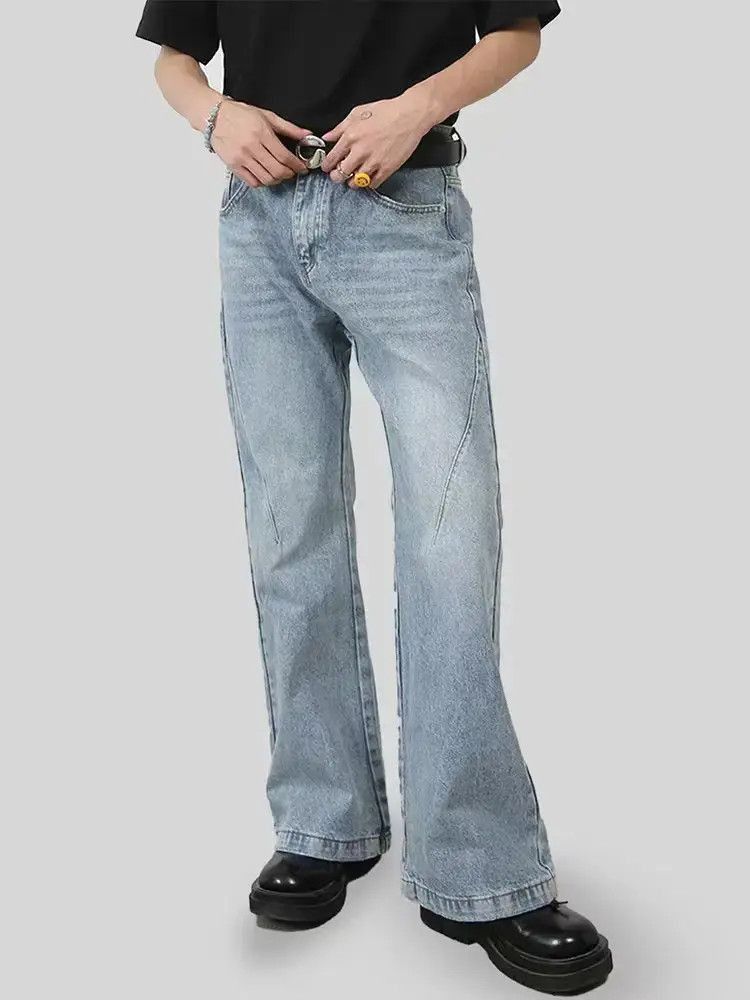 Japanese Brand Vintage light blue washed micro-flare jeans Size US 30 / EU 46 - 4 Thumbnail