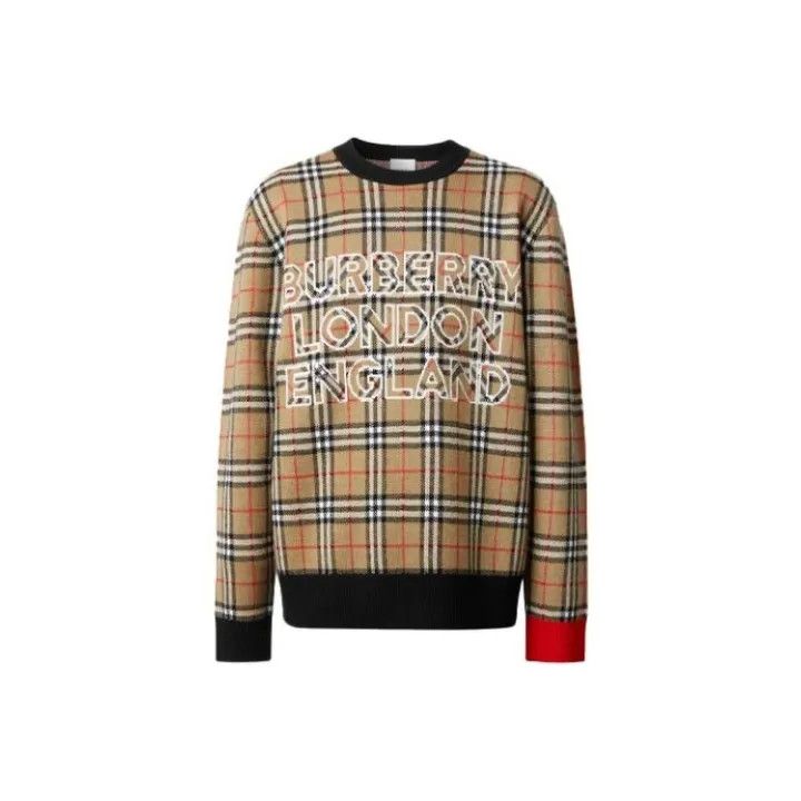 Burberry Burberry Wool Logo Check Sweater for Men Size US M / EU 48-50 / 2 - 1 Thumbnail