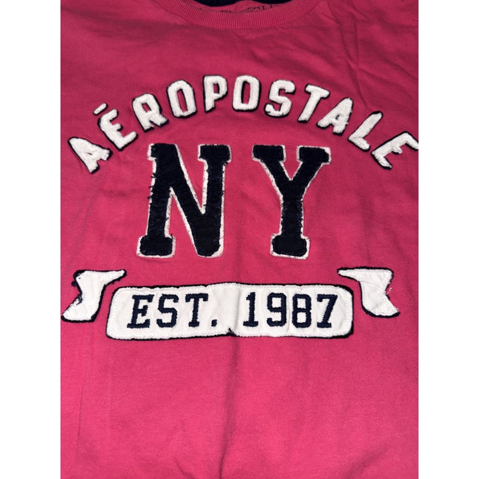 Aeropostale VINTAGE Aeropostale EST 1987 NY Short Sleeve T Shirt Stitched Patch Pink XL Womens Size XL / US 12-14 / IT 48-50 - 2 Thumbnail