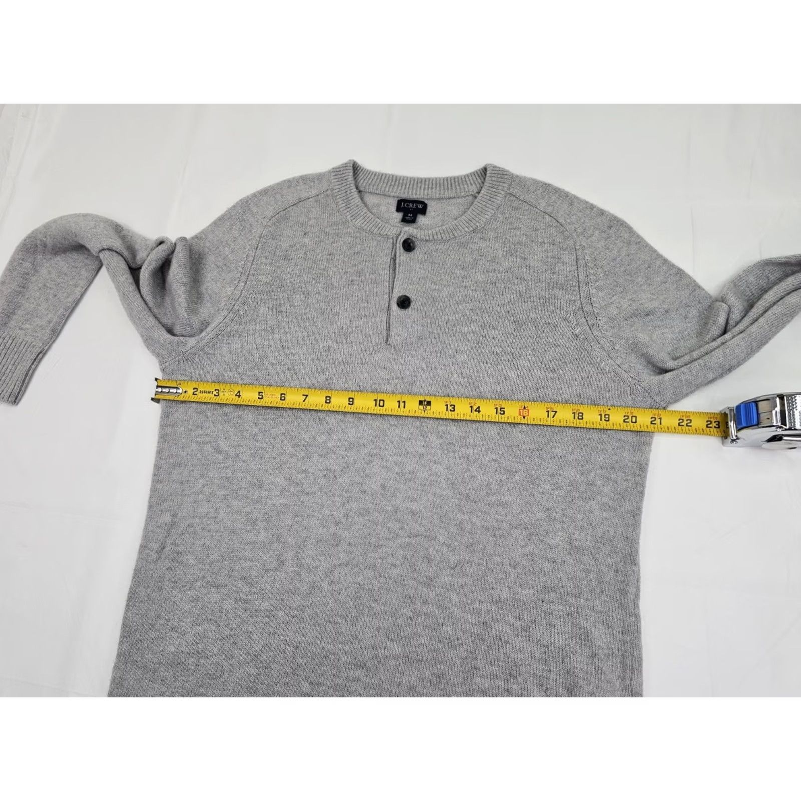 J.Crew J.CREW Lambswool Blend Henley Sweater Men M Gray Crew Neck EUC Pullover Knit Long Sleeve Solid Pattern Casual Preppy Size US M / EU 48-50 / 2 - 6 Thumbnail