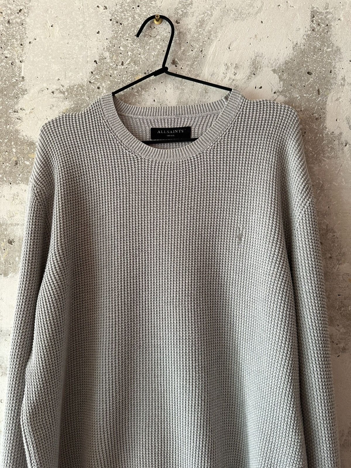 Allsaints Classic Allsaints Trias Crew Cotton Knitted Gray Sweater Size US M / EU 48-50 / 2 - 11 Thumbnail